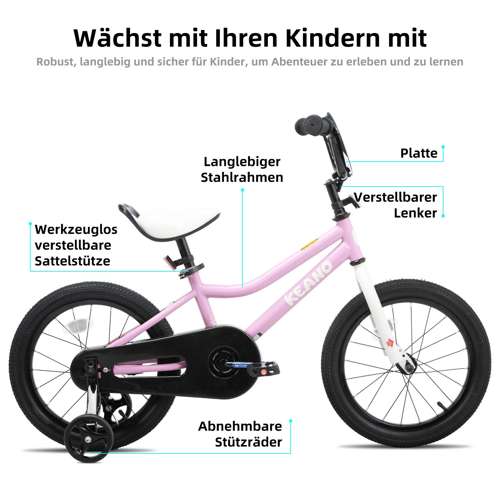 JOYSTAR Kinderfahrrad Sicheres Komfort-Kinderfahrrad zum Lernen des Radfahrens