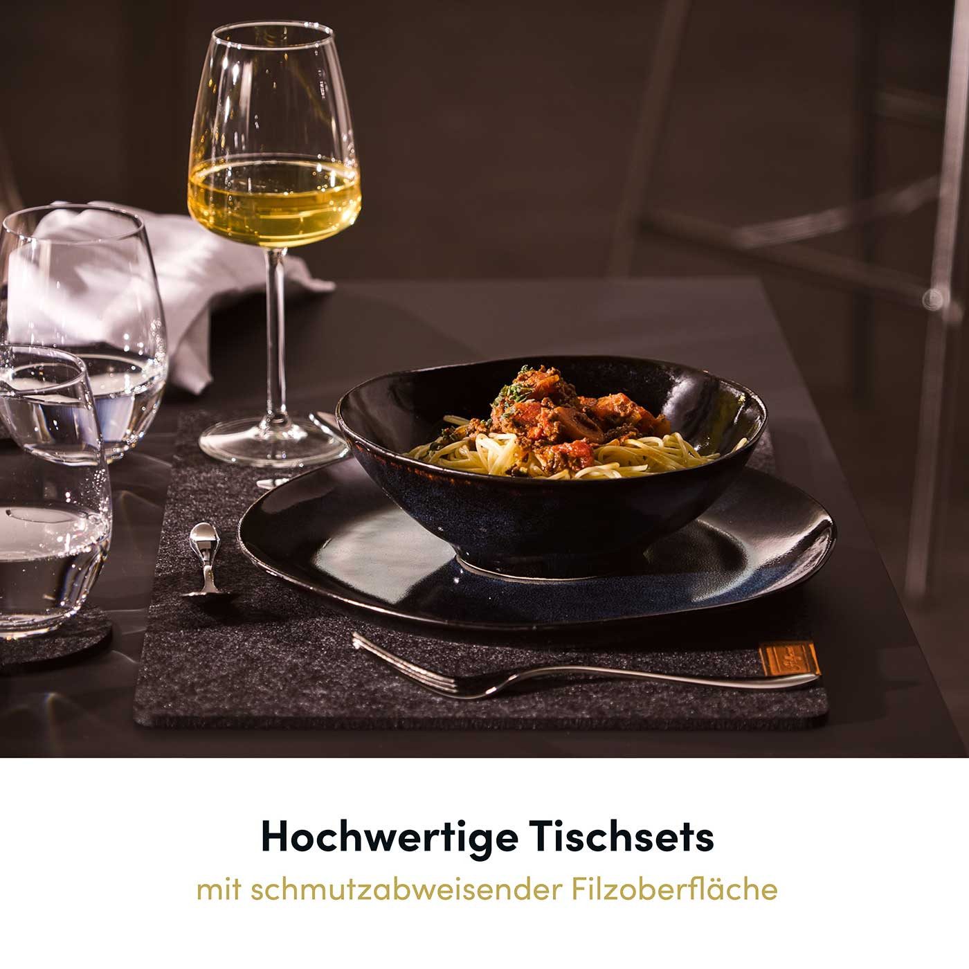 Hoffmann Germany Platzset Tischunterlage Filz 45×30 cm, 6er-Set, anthrazit, hitzebeständig, (Set, 6-St., 6x Platzset 45×30 cm), 5 mm Filz, abwaschbar, 200°C, 90 – Bild 2 von 5