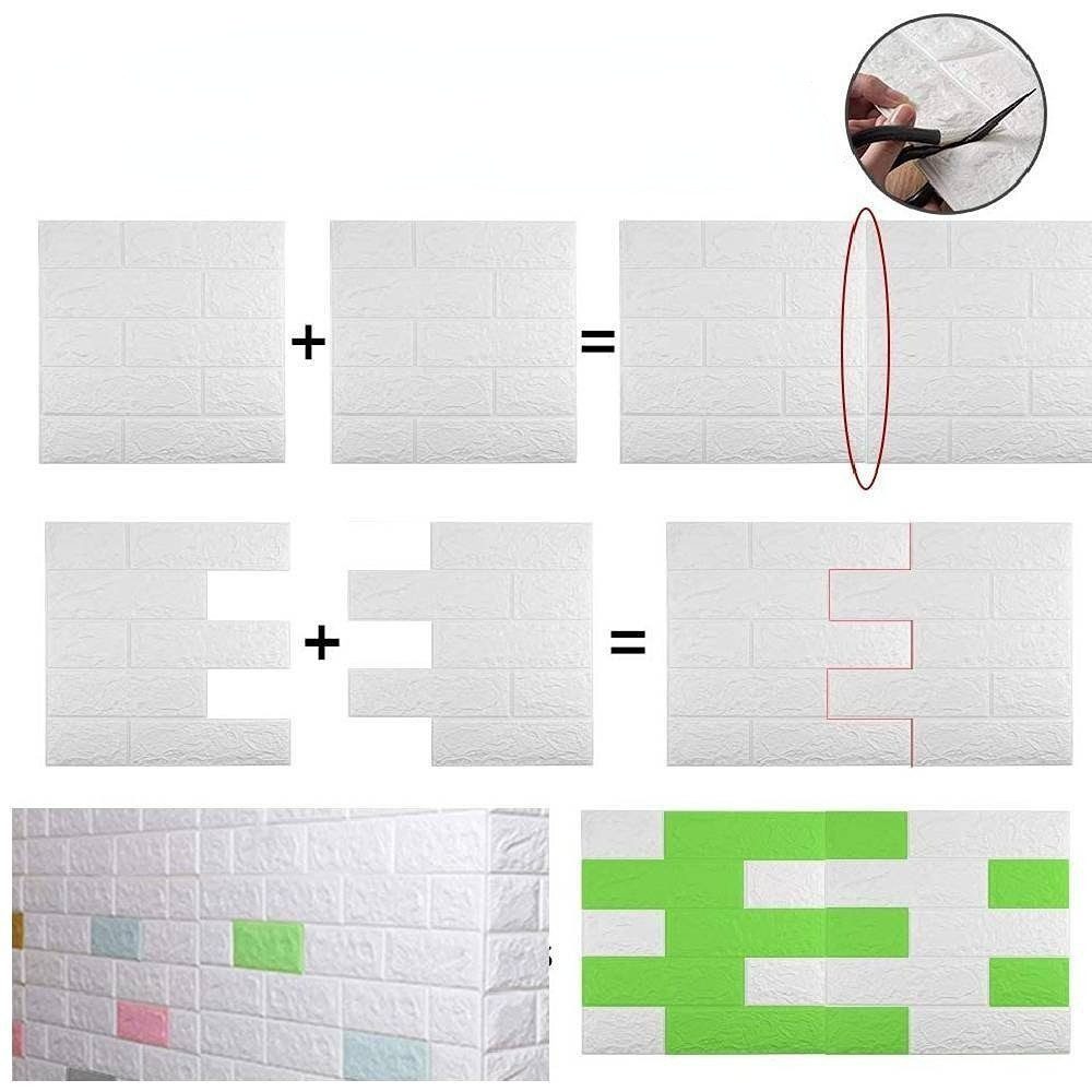 Blusmart 3D-Wandtattoo 10er-Pack selbstklebende 3D-Wandpaneele (35 cm x 38,5 cm, wasserfeste Tapete, Wohnzimmertapete, Wohndeko), Geeignet für Schlafzimmer, Woh – Bild 4 von 5