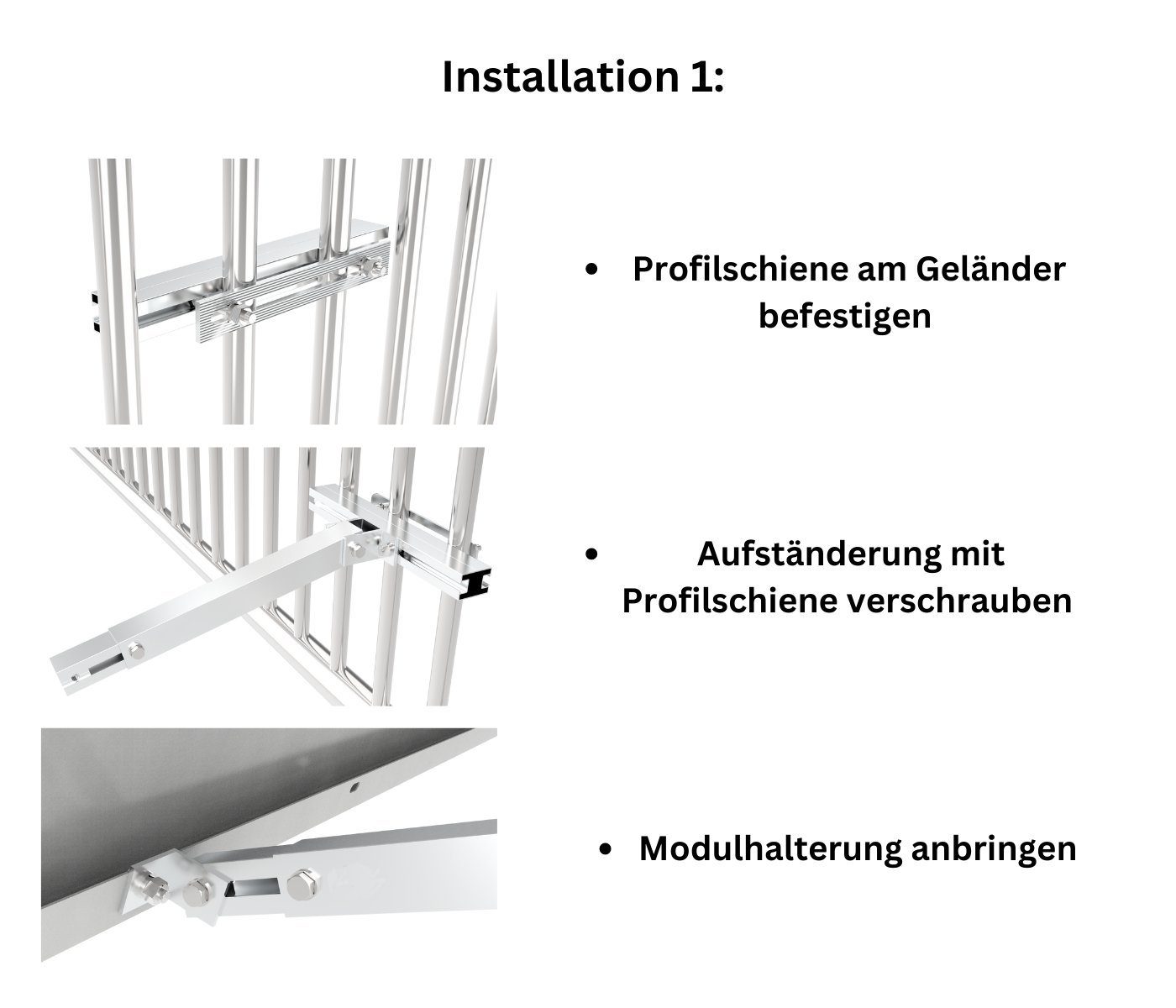 smartEC Solarmodul-Halterung SOLAR ALLin Balkonhaken-Set Plus für Solarmodule – Balkonkraftwerk, (TÜV geprüft Winkel einstellbar bis ° Geländer Haken Schutzstre – Bild 4 von 5