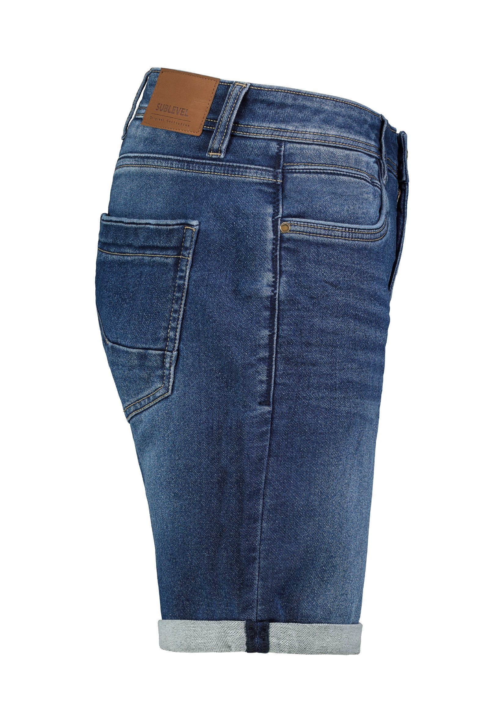 SUBLEVEL Jeansshorts im Used-Look mit umgeschlagenem günstig online kaufen