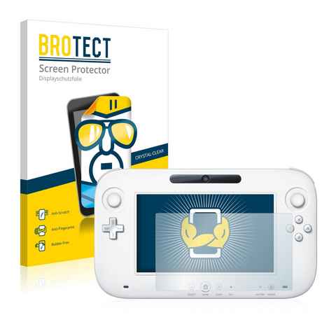 BROTECT Schutzfolie für Nintendo Wii U GamePad (Controller), Displayschutzfolie, 2 Stück, Folie klar