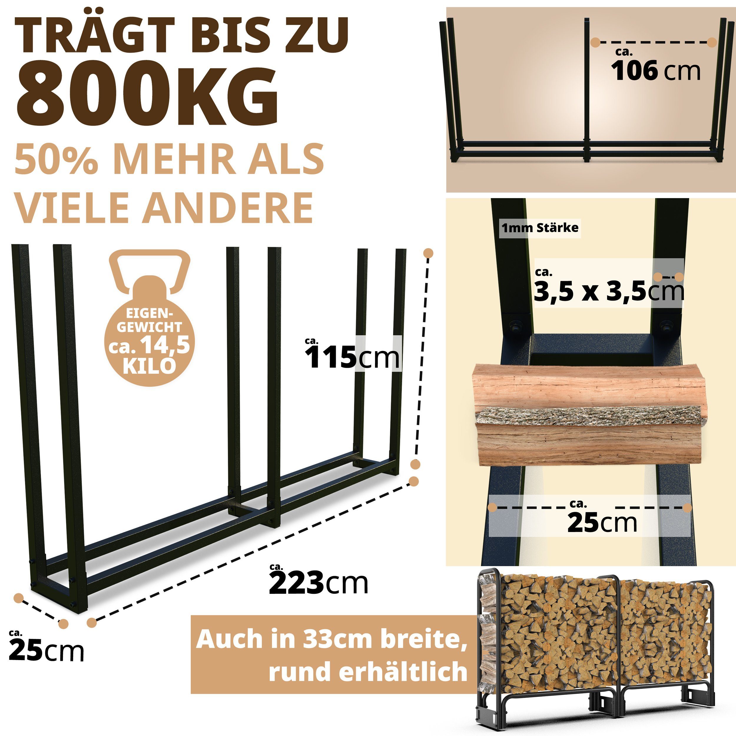 LAWA Living and Lifestyle Kaminholzregal außen günstig online kaufen