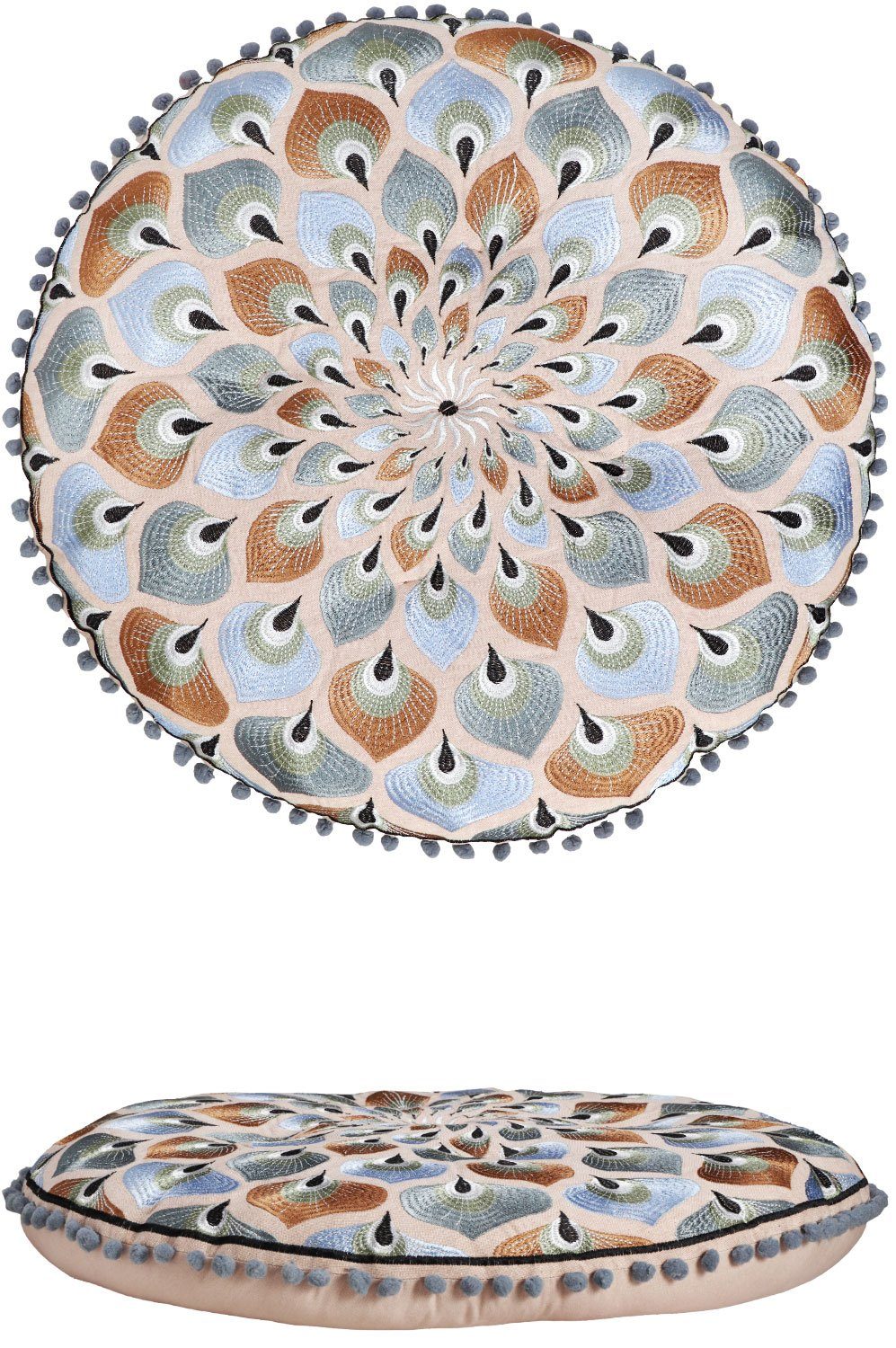 Marrakesch Orient & Mediterran Interior Hocker Bodenkissen Sitzkissen Kissen Dekoration Orientalisch Azet -2- (1 St), Handarbeit