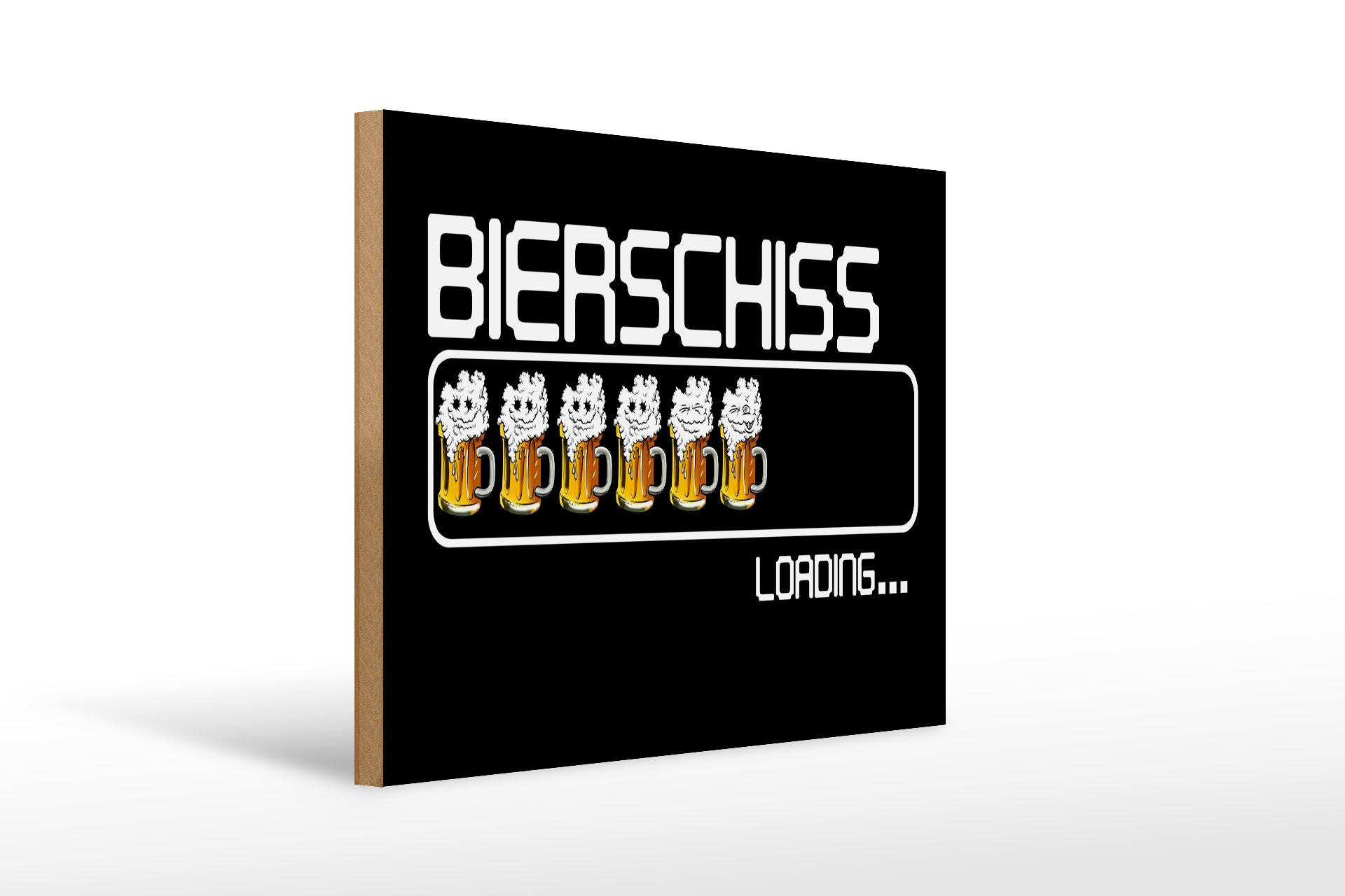 Holzbild 40x30cm Bierschiss Loading 6 Biergläser