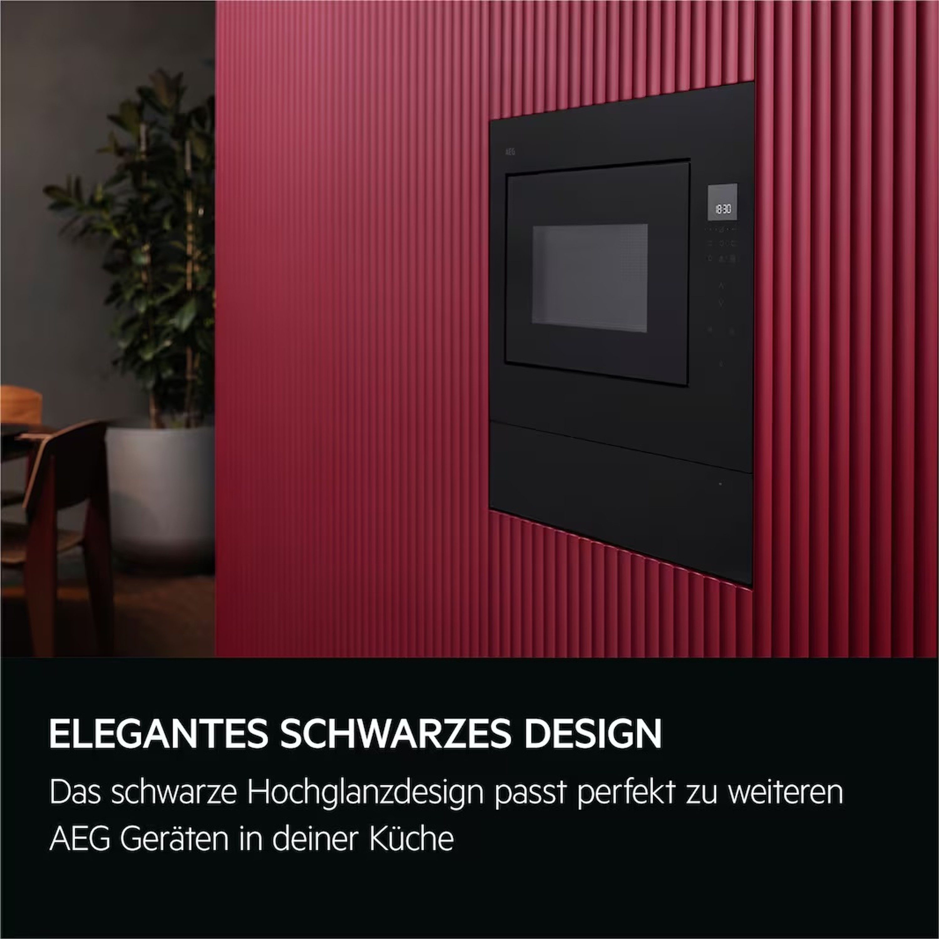AEG Mikrowelle NMB5S171SB, Mikrowelle, 17 l, einfach zu öffnende Tür, Auftau-Funktion
