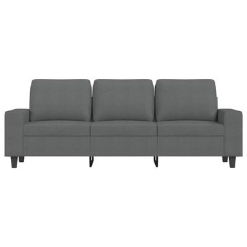 vidaXL Sofa 3-Sitzer-Sofa mit Hocker Dunkelgrau 180 cm Stoff