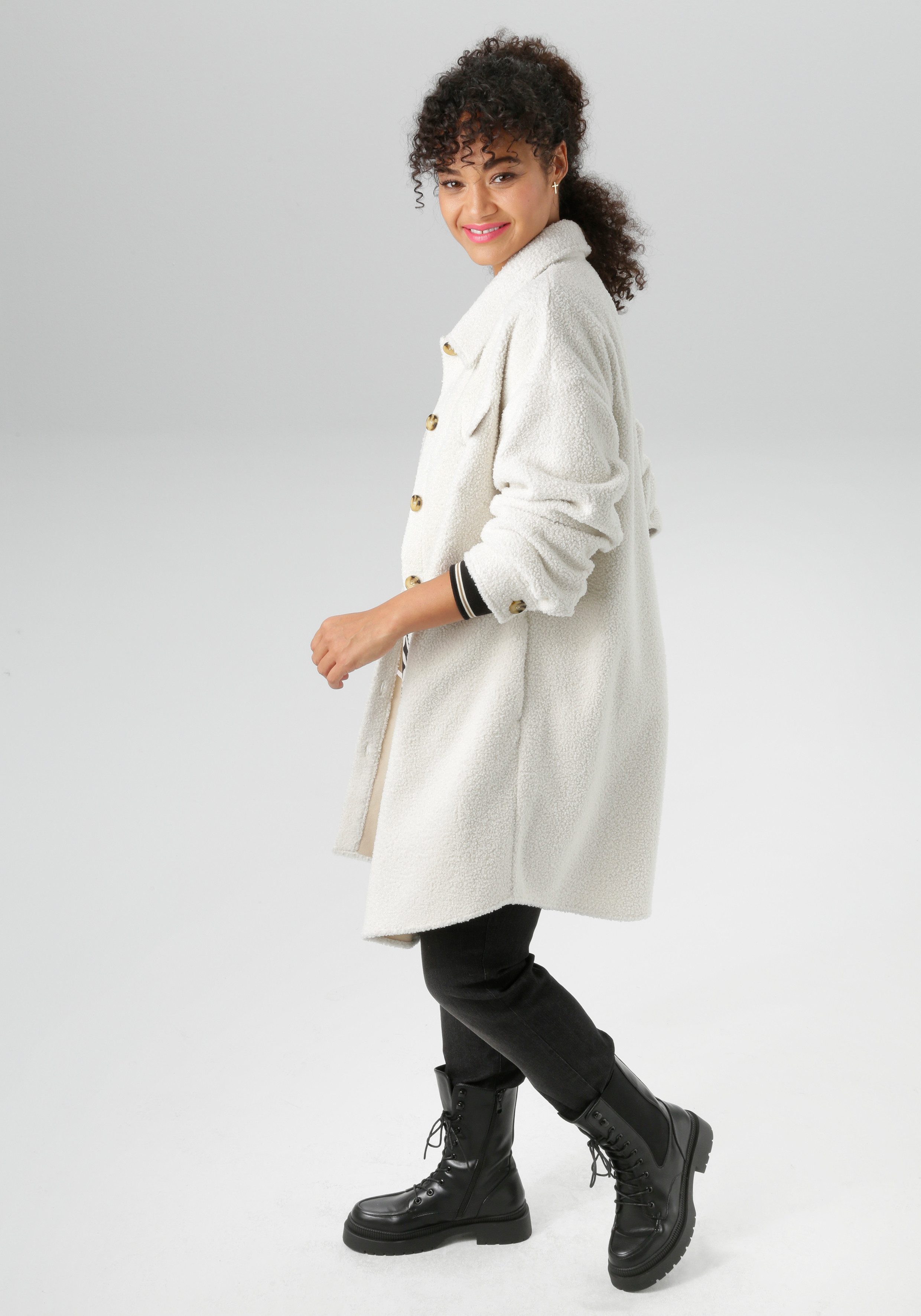 Aniston PLUS Fellimitatjacke in Plüsch Optik