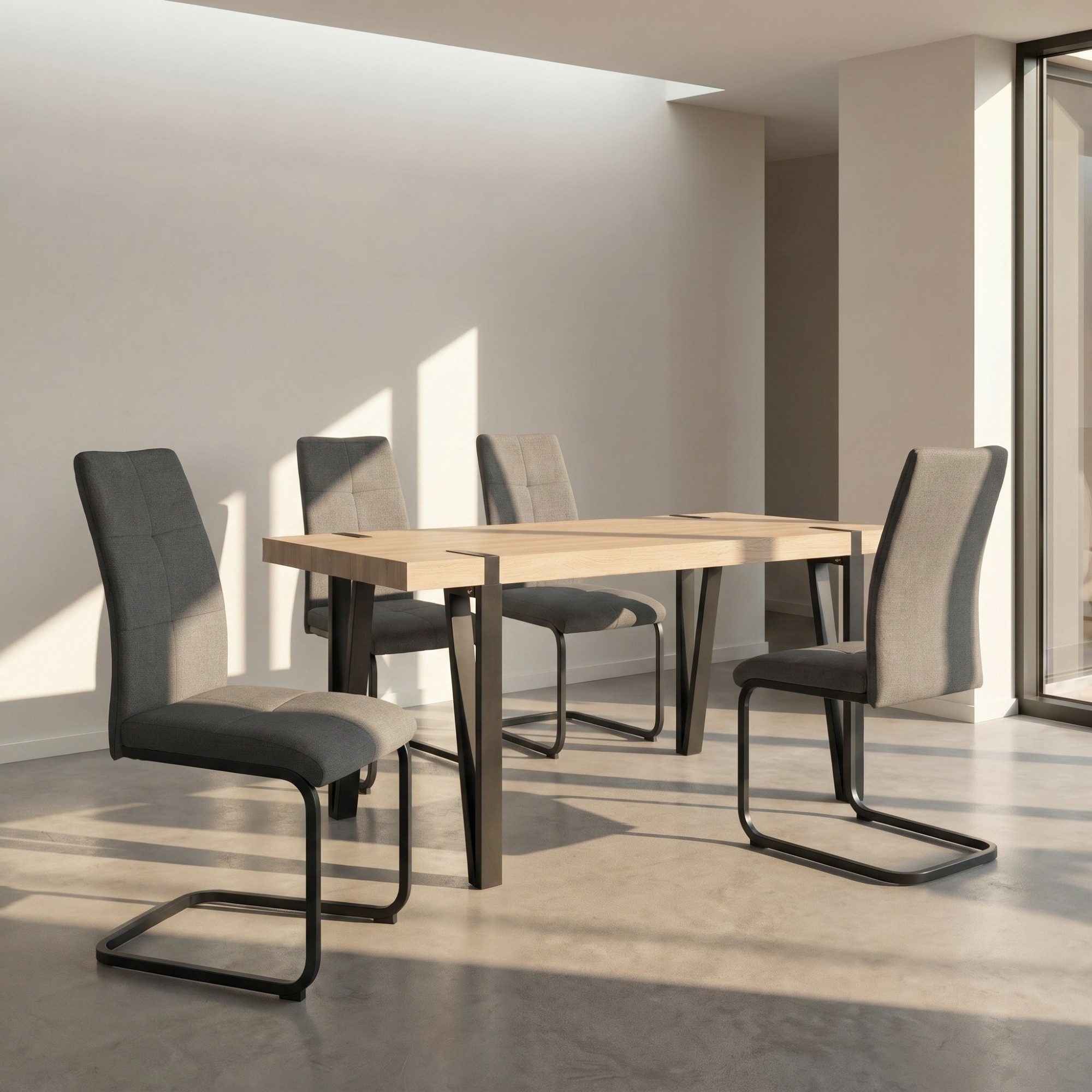 freiraum Freischwinger Chicago, (2er-Set) in Anthrazit, Stoff - 45x97x61cm (BxHxT)