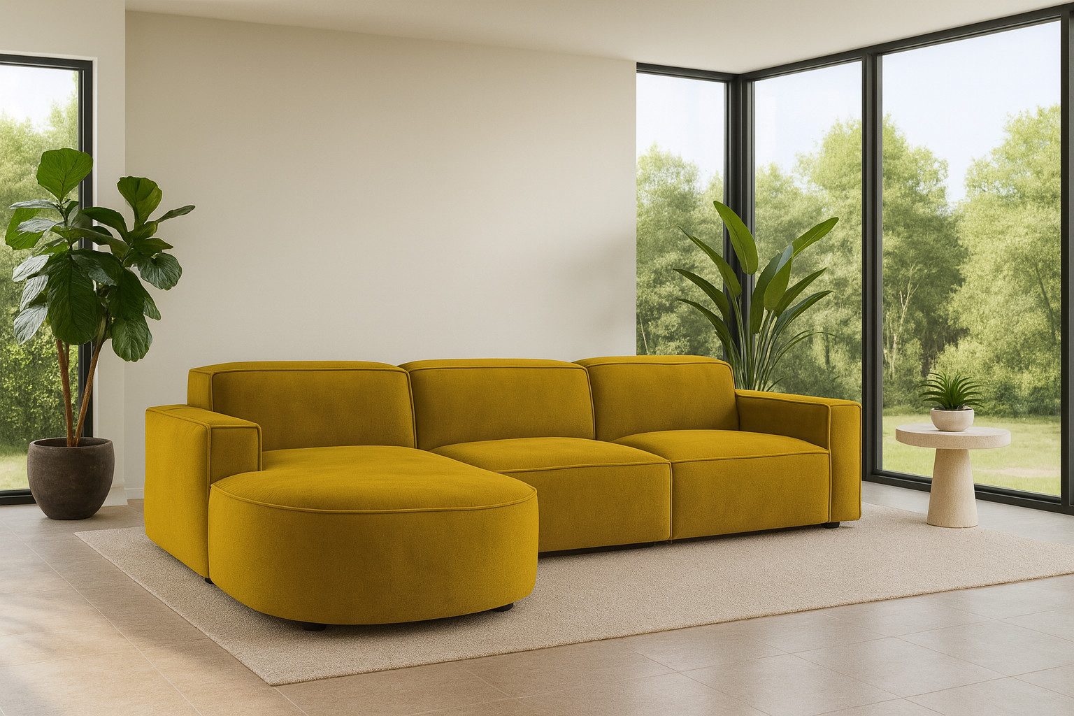 Kaiser Möbel Ecksofa Cursal Round – modulares L-Sofa mit sanften Rundungen, Einzelsofa, L-Form, modulares System, modernes Design