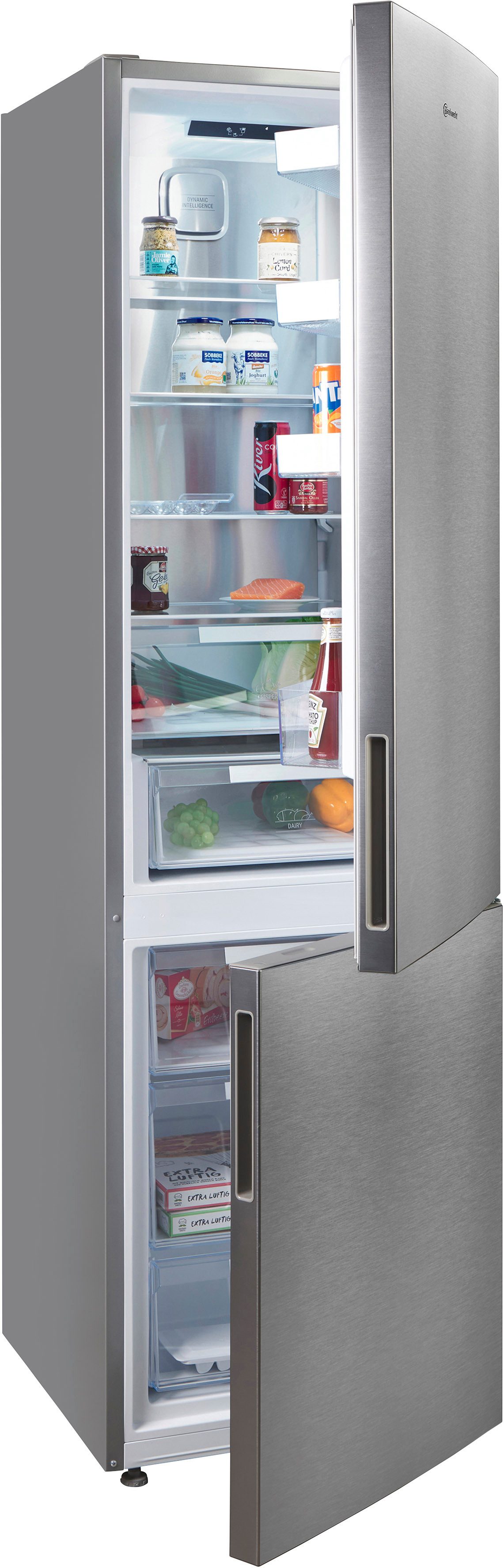 BAUKNECHT Kühl-/Gefrierkombination KGDNF 203 A, 203,5 cm hoch, 59,5 cm breit, Dual Cool NoFrost: Zwei Kühlkreisläufe für länger frische …