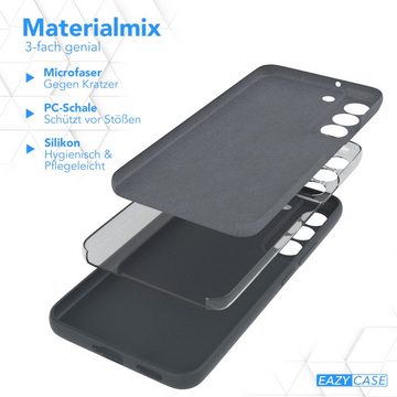 EAZY CASE Handyhülle Samsung Galaxy S22 5G Premium Silicon Case dark Gray 09 6,1 Zoll, Schutzhülle mit Kameraschutz Back Cover Hülle Slimcover Anthrazit Grau
