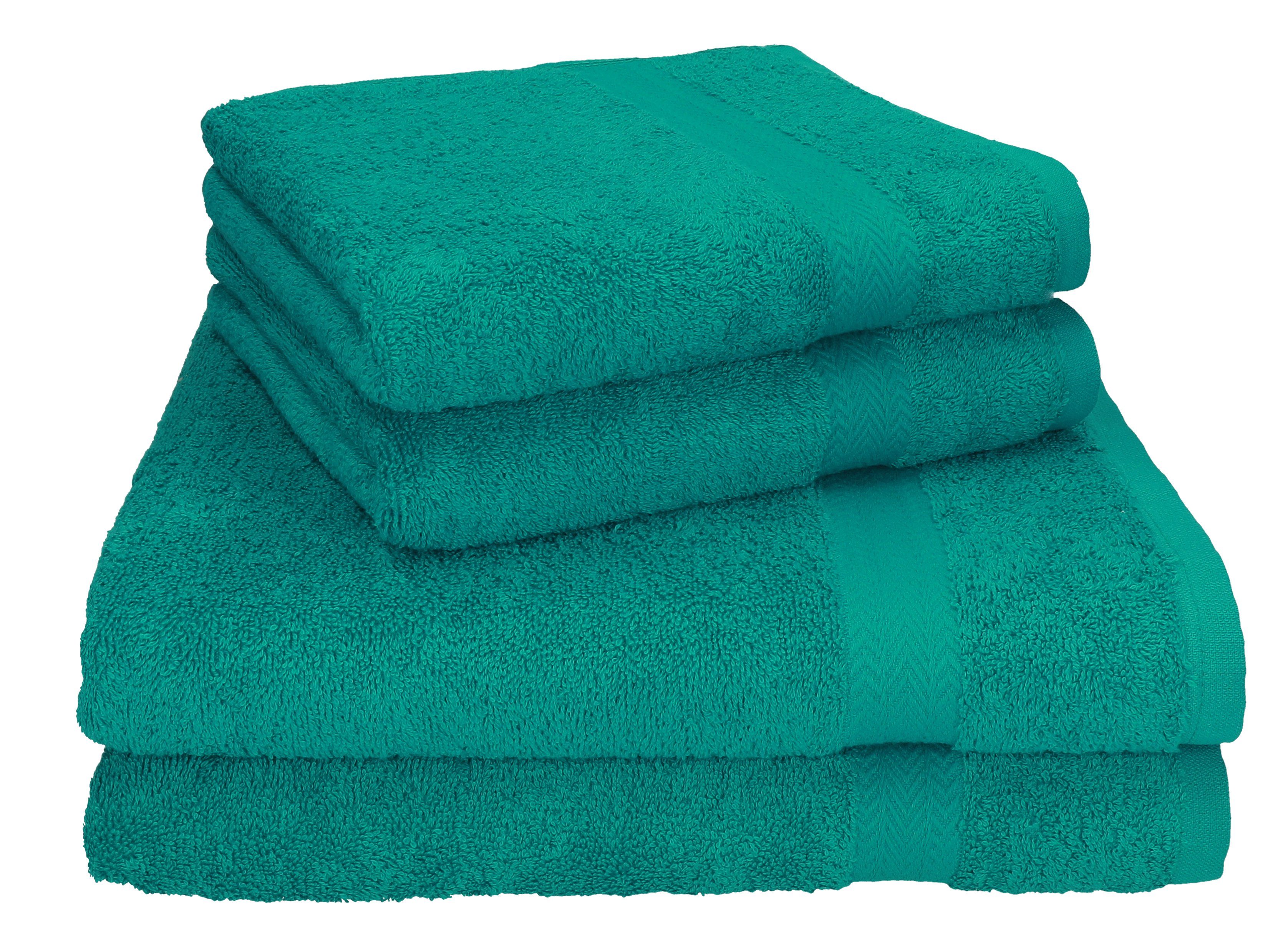Betz Handtuch Set 4-tlg. PREMIUM 2 Handtücher und 2 Duschtücher, 100% Baumwolle, (4-tlg) smaragdgrün