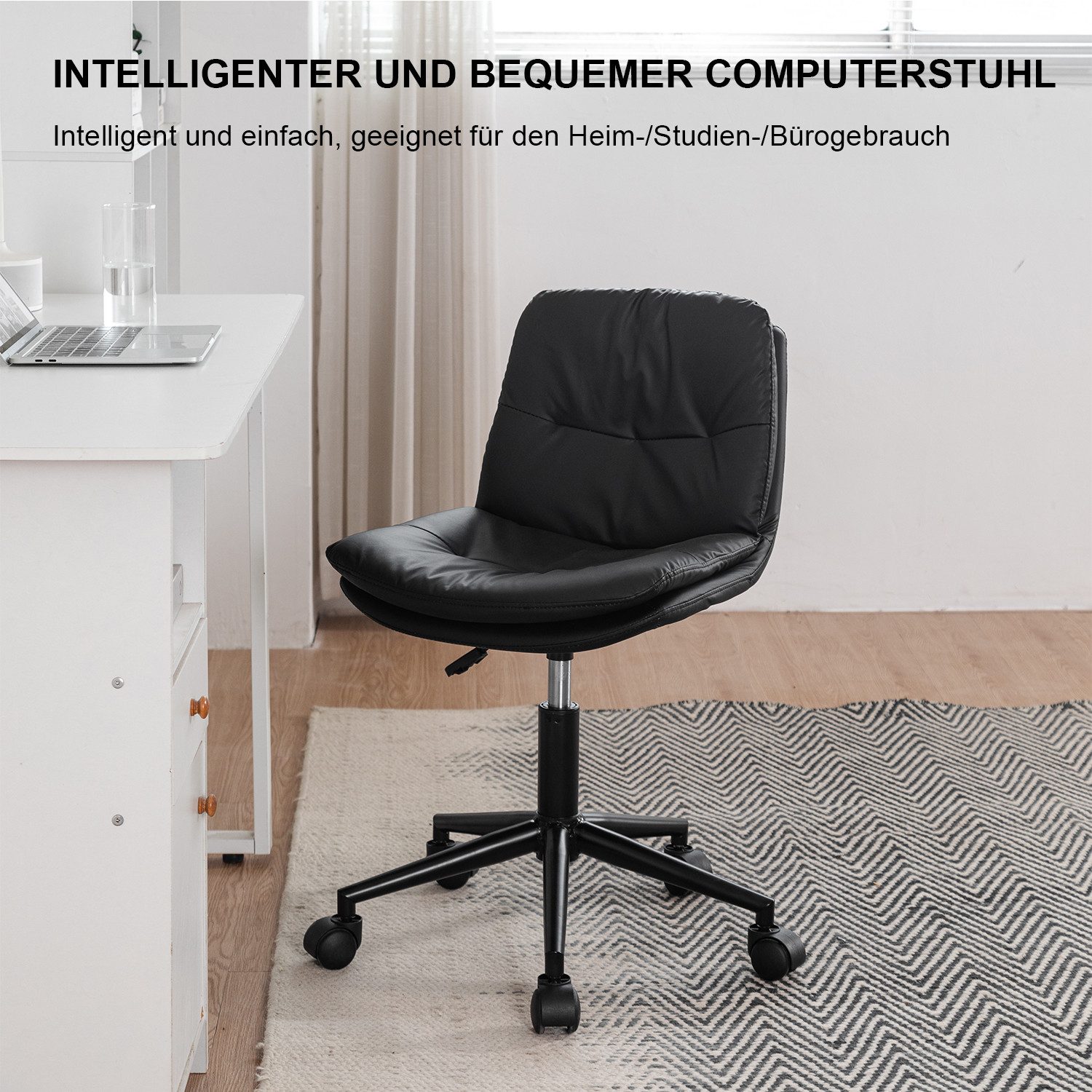 FOXSPORT Drehstuhl mit Rollen - ohne Armlehnen - Bürostuhl höhenverstellbar günstig online kaufen