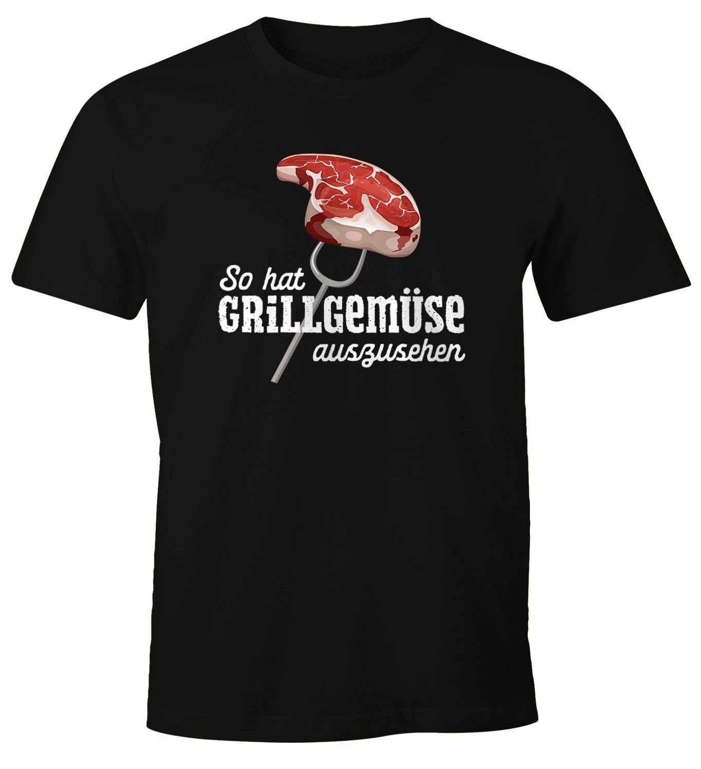 MoonWorks Print-Shirt Herren T-Shirt So hat Grillgemüse auszusehen Spruch lustig Grillen Fun-Shirt Moonworks® mit Print