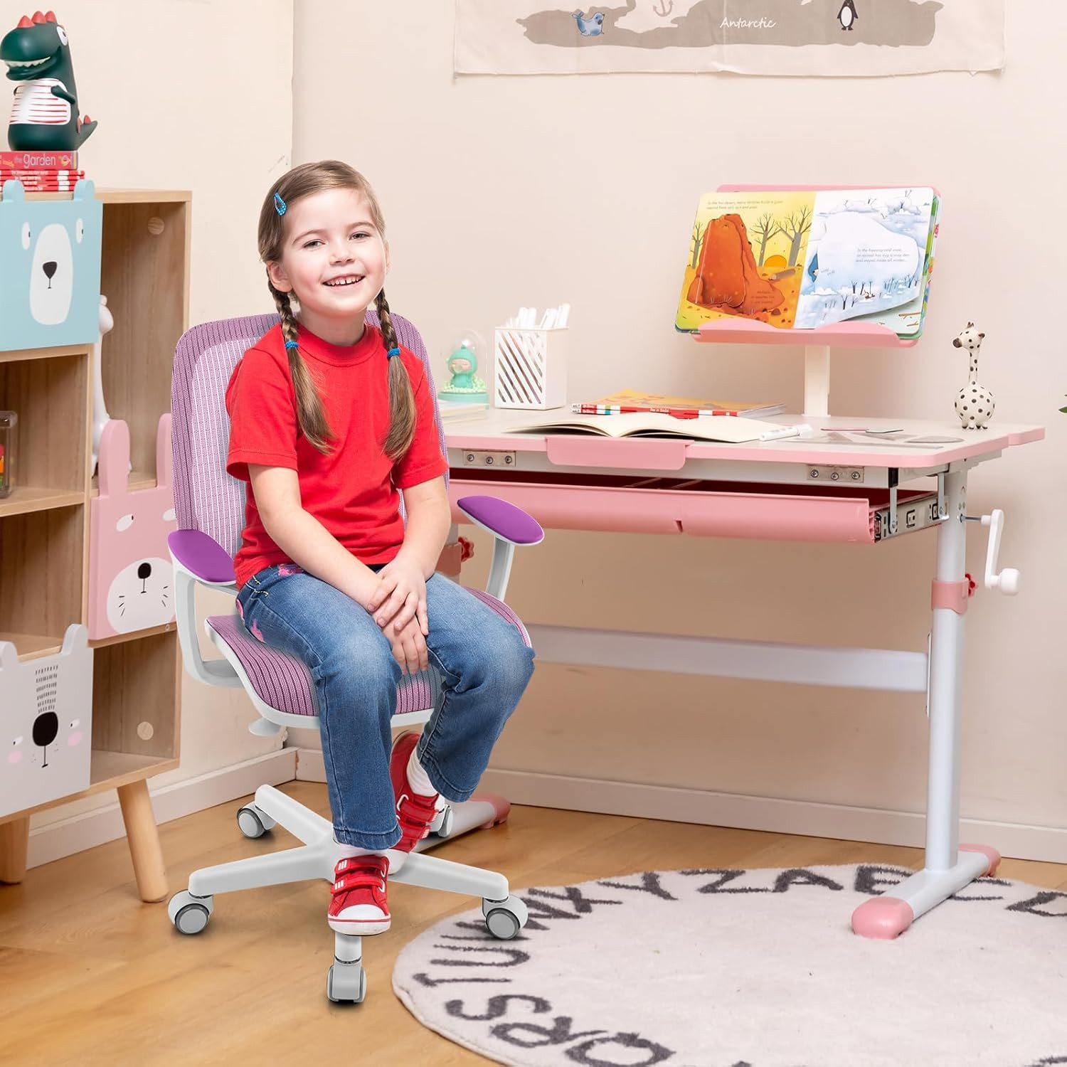 KOMFOTTEU Kinderstuhl Schreibtischstuhl, mit Rückenlehne & günstig online kaufen