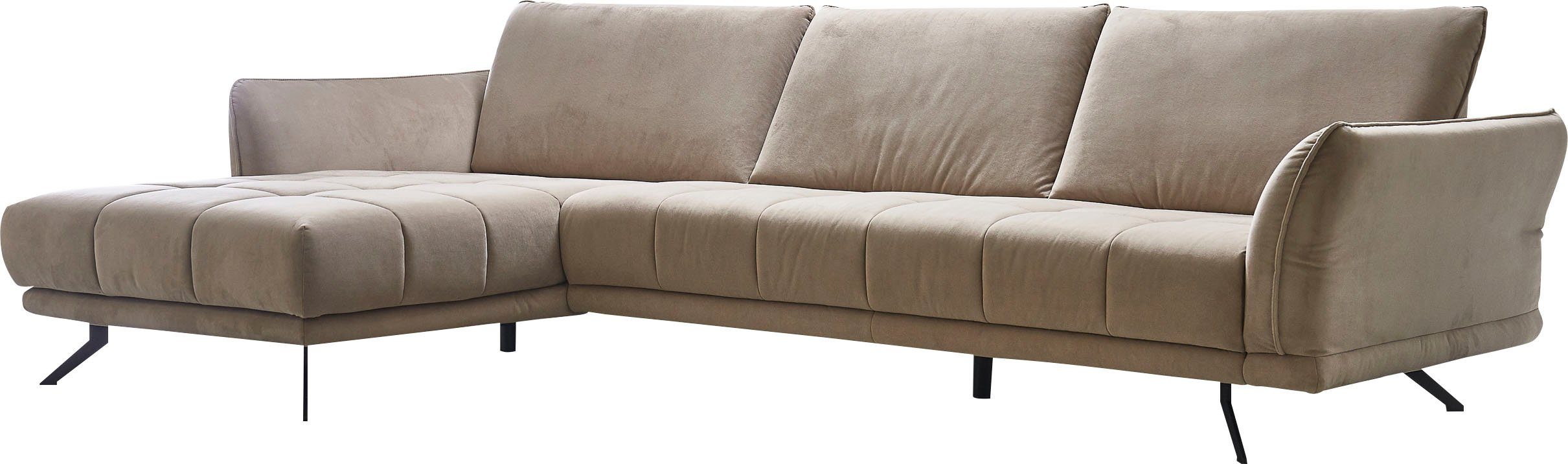 Die PlanBar Ecksofa MP-IN20041 L-Form, optional Sitztiefenverstellung und Kopfstützen