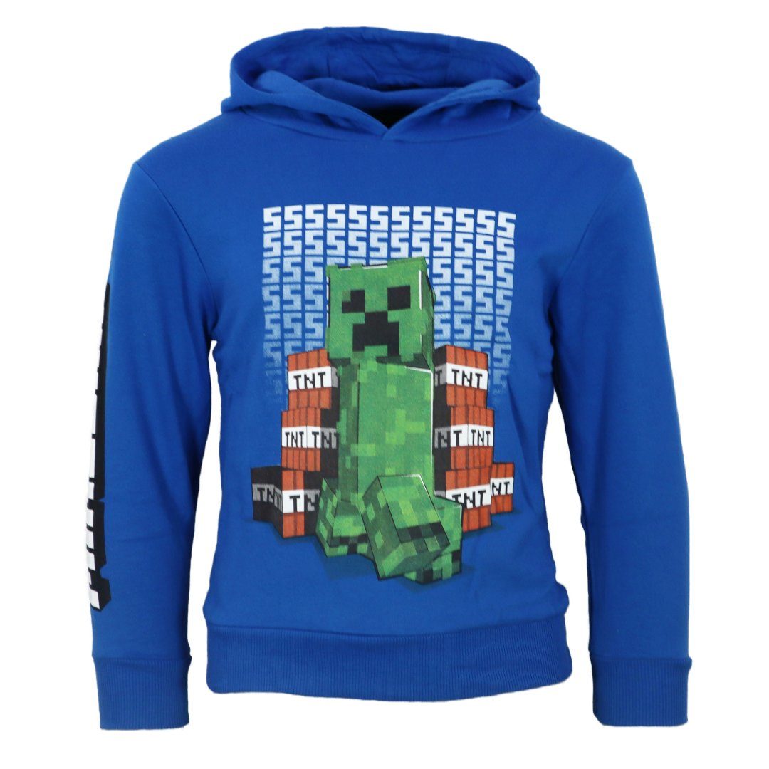 Minecraft Creeper TNT Pullover Für Kinder - Grauer Gamer Sweater Größen 116-152