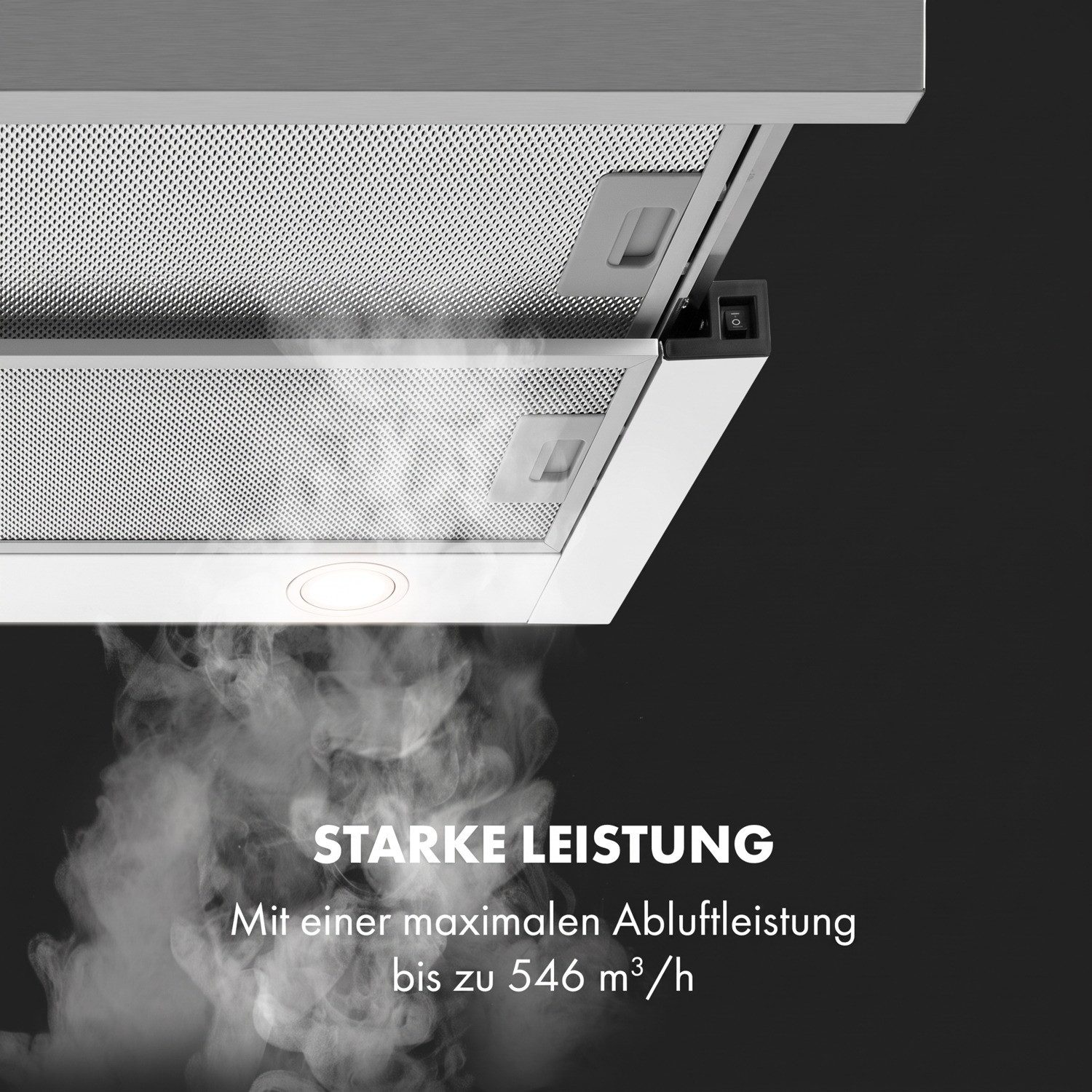 Klarstein Deckenhaube Mariana 60 Mariana 60, Flachschirmhaube 500 m³/h Abluft LED weiß