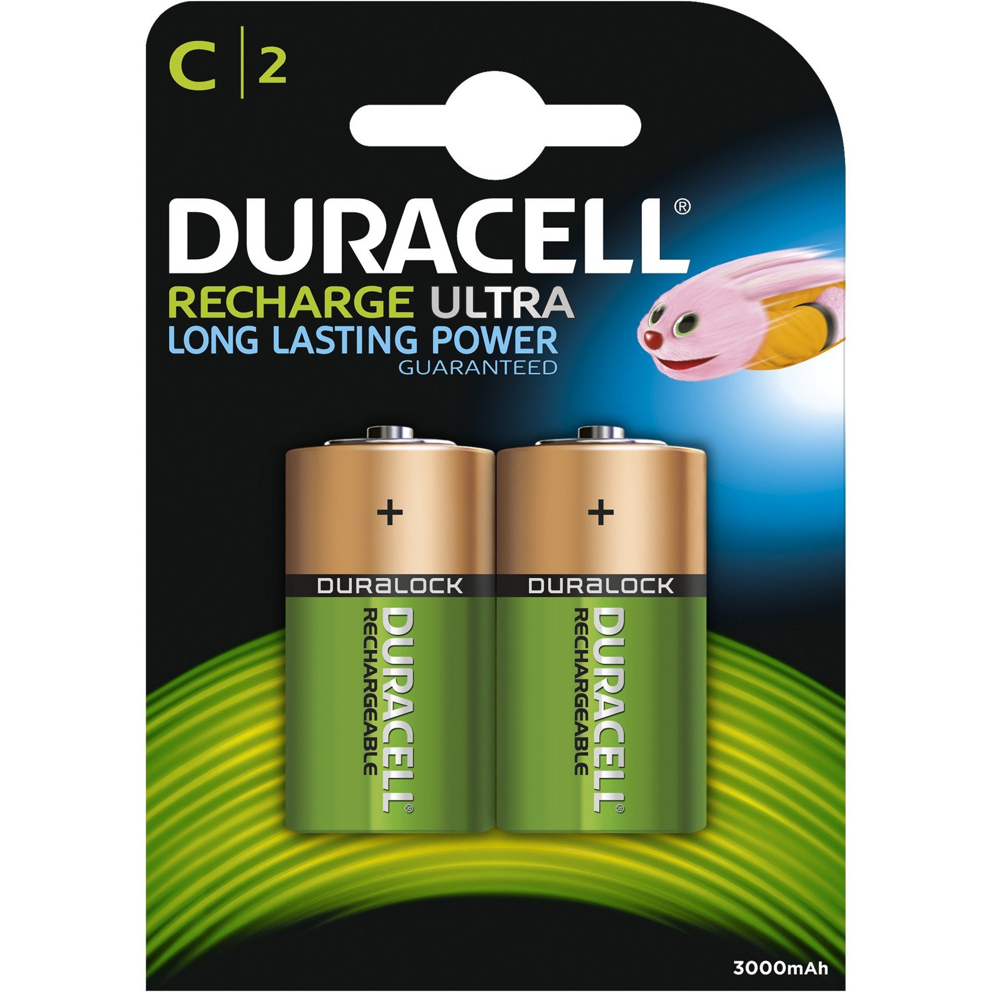 Duracell Duracell NiMH C HR14 2er, Akku, (2 Stück, C Akku 3000 mAh (1,2 V V)