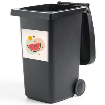 MuchoWow Wandsticker Wassermelone - Obst - Sommer (1 St), Mülleimer-aufkleber, Mülltonne, Sticker, Container, Abfalbehälter