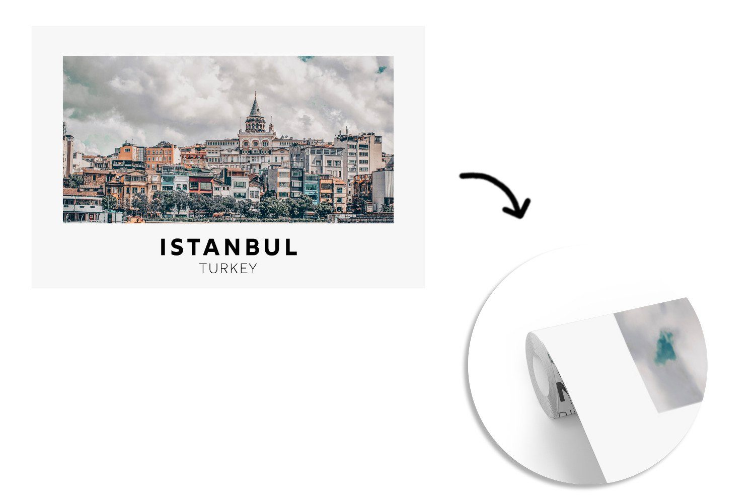- St), Architektur, Wallpaper Kinderzimmer, Wohnzimmer, MuchoWow - Schlafzimmer, für (6 Tapete Istanbul Vinyl Fototapete Matt, Türkei bedruckt,