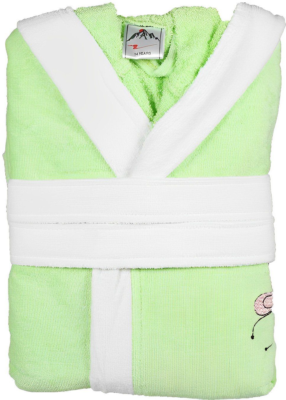 Meltem Kinderbademantel Schmetterling, 14 Jahre, Jugend Bademantel, Grün, Baumwolle