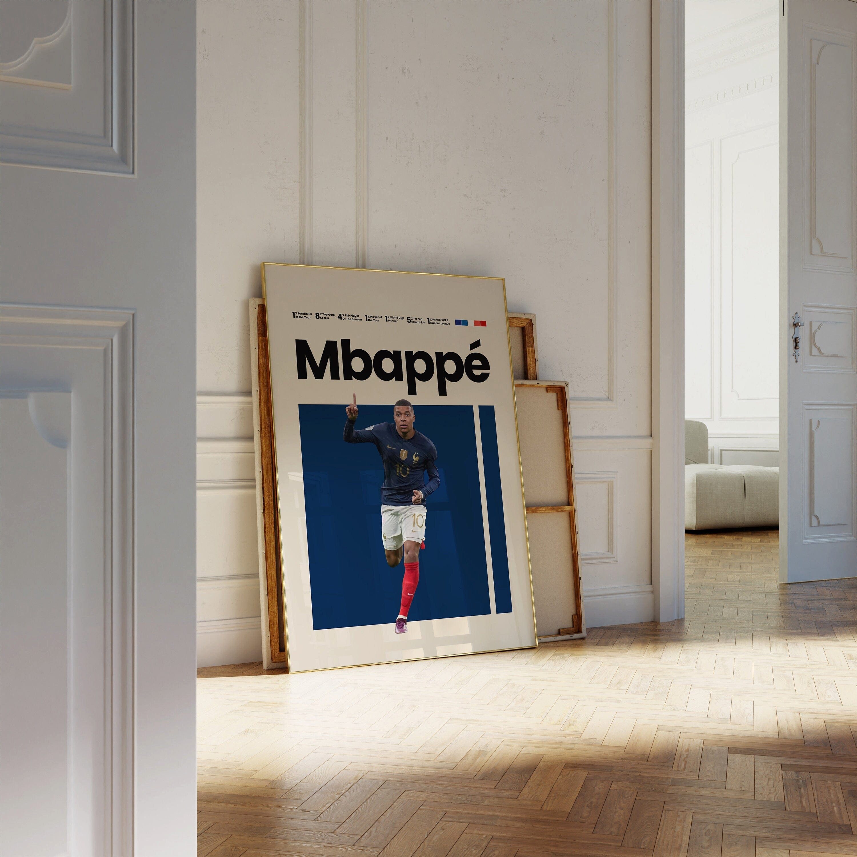JUSTGOODMOOD Poster Mbappe Ronaldo Messi Neymar Fußball Minimalistisch Mid Century Modern, Neymar (1 St) – Bild 4 von 5