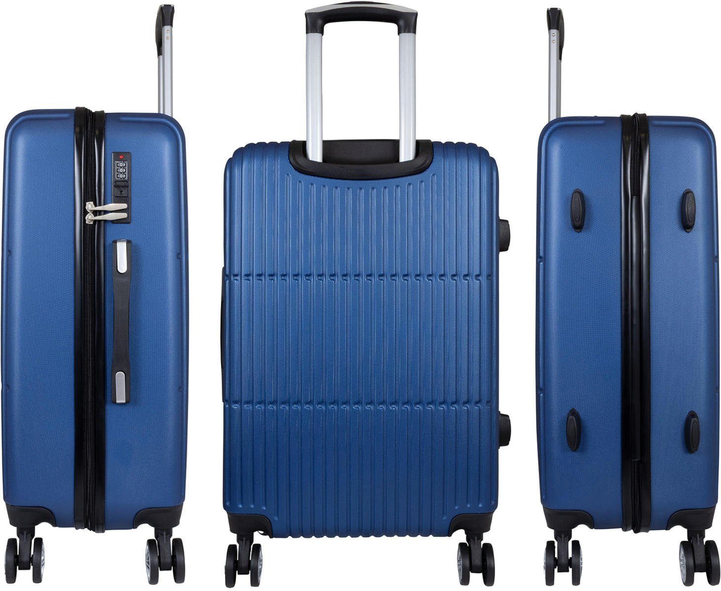 Warenhandel König Hartschalen-Trolley Mehrum, 4 Rollen, aufrecht rollbar, robuste Hartschalen, leicht, modernes Design