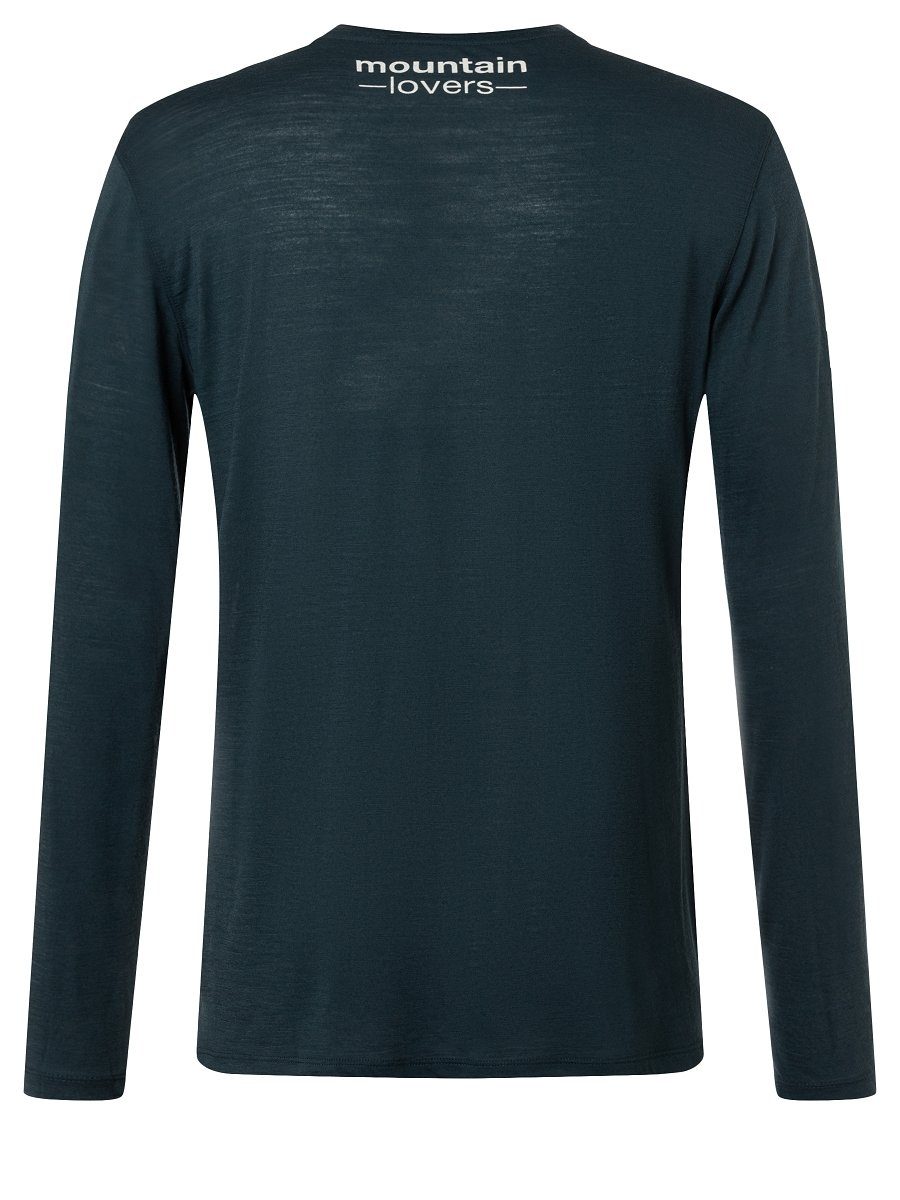 Merino M Blueberry/Feather funktioneller LS DAY LONG Merino-Materialmix ALL SUPER.NATURAL Grey Longsleeve Langarmshirt