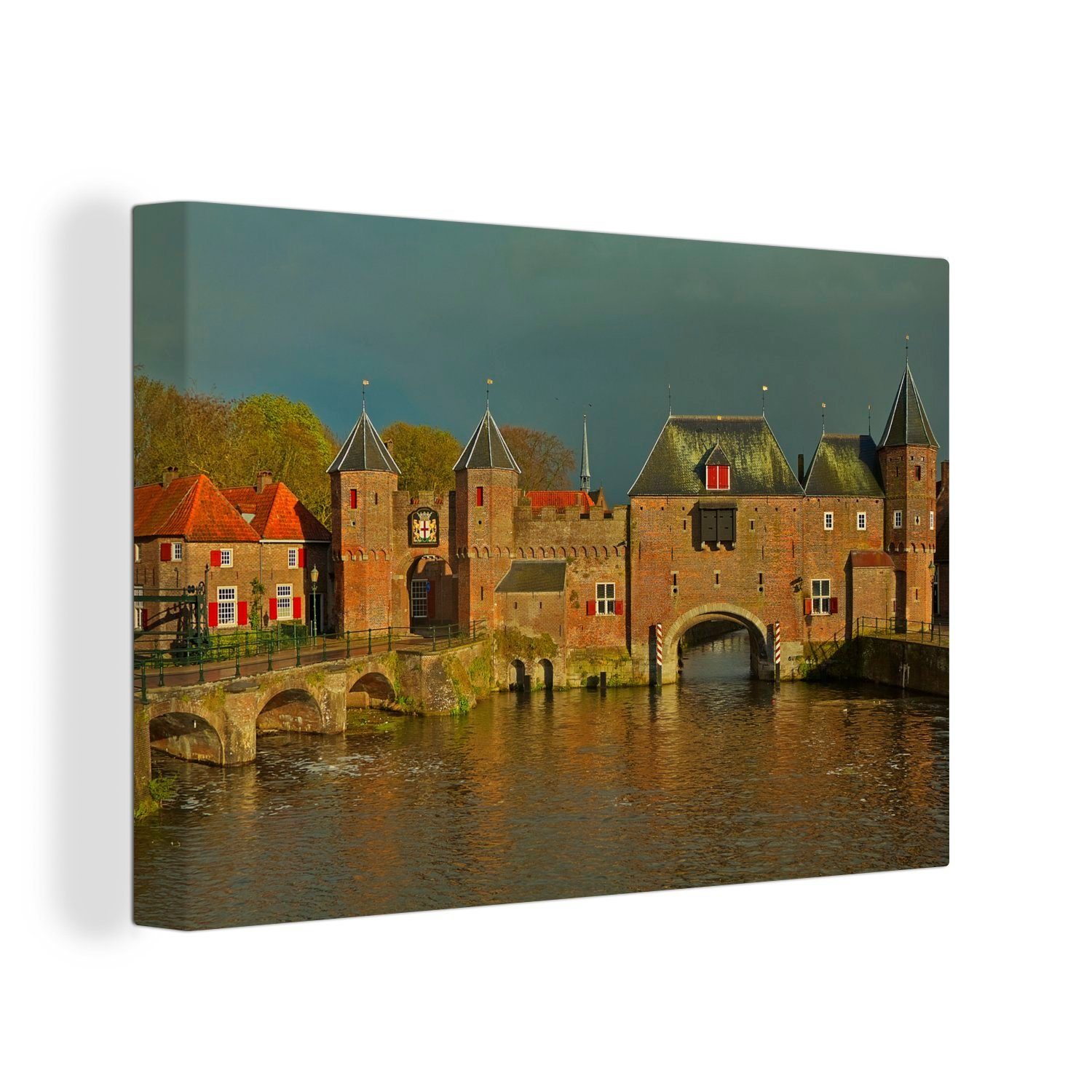 OneMillionCanvasses® Leinwandbild Poort Niederlande Amersfoort, Wanddeko, - cm Aufhängefertig, (1 Wandbild Leinwandbilder, St), 30x20 