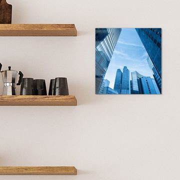 DEQORI Magnettafel 'Blick durch Hochhäuser', Whiteboard Pinnwand beschreibbar