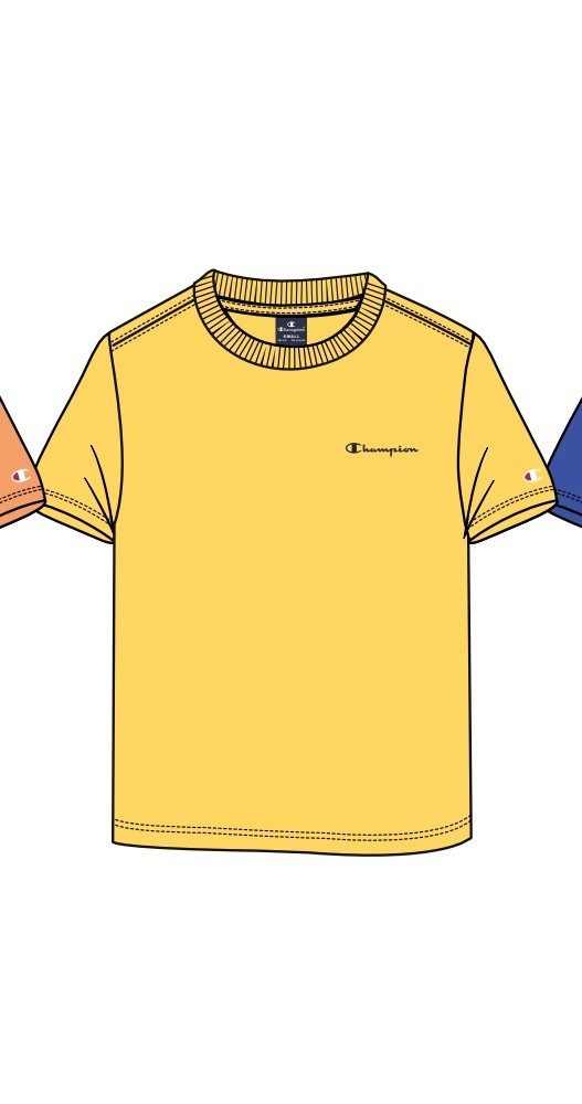 T-Shirt (Baumwolle) Crew mit Kleinen-Logo-Schriftzug gelb Jungen