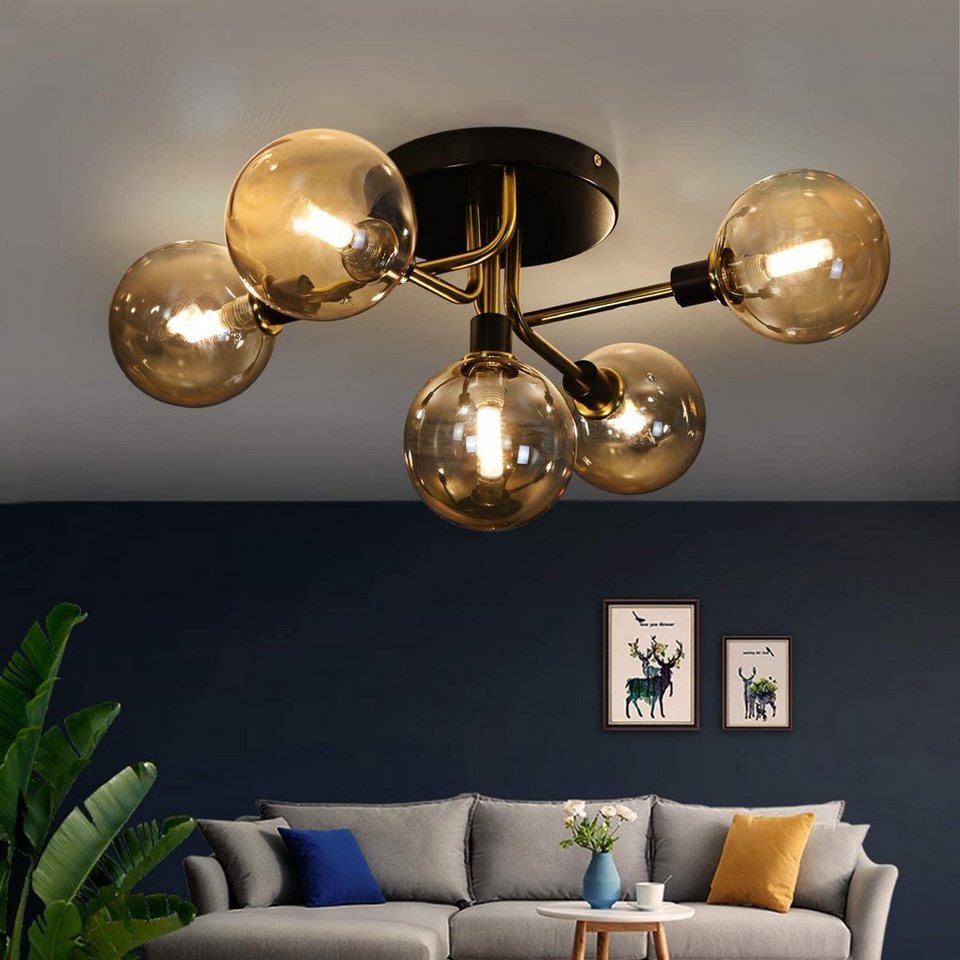 ZMH Deckenleuchte »Glas Kugel deckenlampe Wohnzimmerlampe Schlafzimmerleuchte Innenleuchte Kronleuchte« online kaufen OTTO