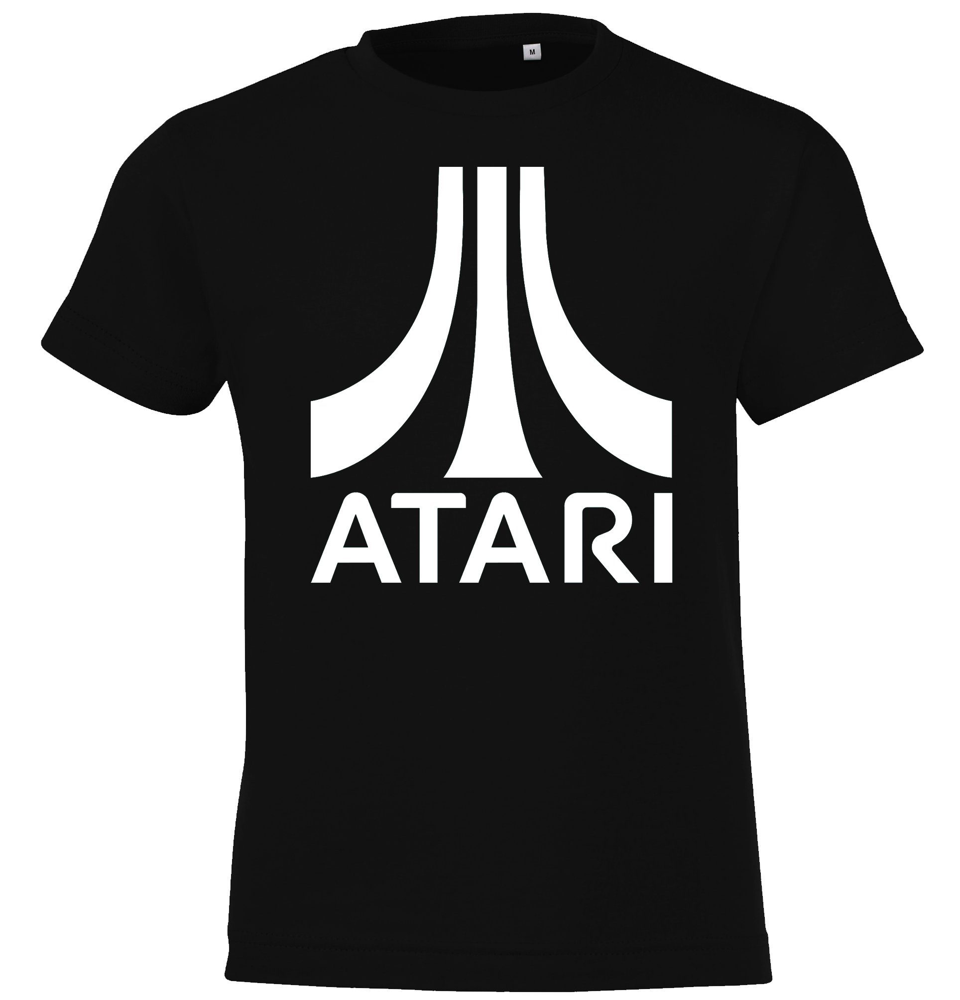 Designz Frontprint T-Shirt Kinder Youth Atari Schwarz T-Shirt mit trendigem