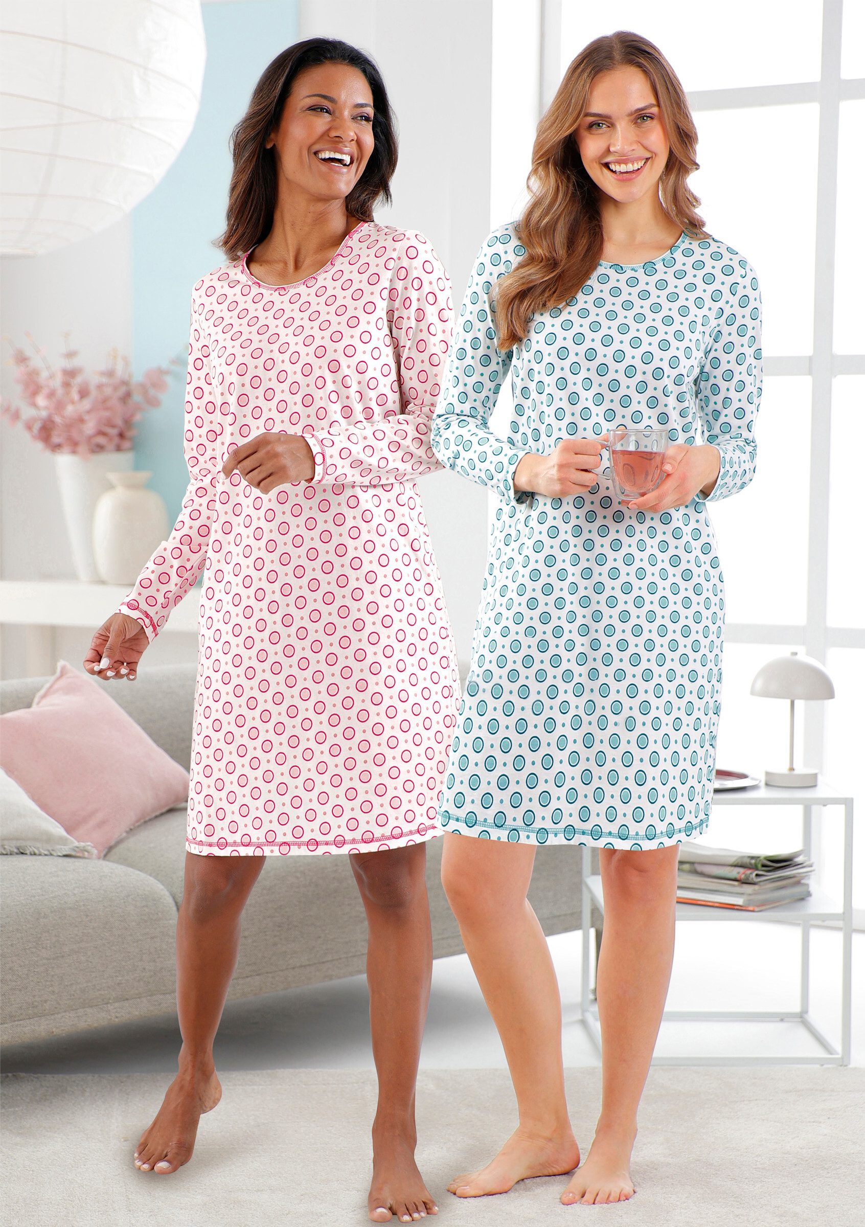 Nachthemd Sleepshirts Langarm