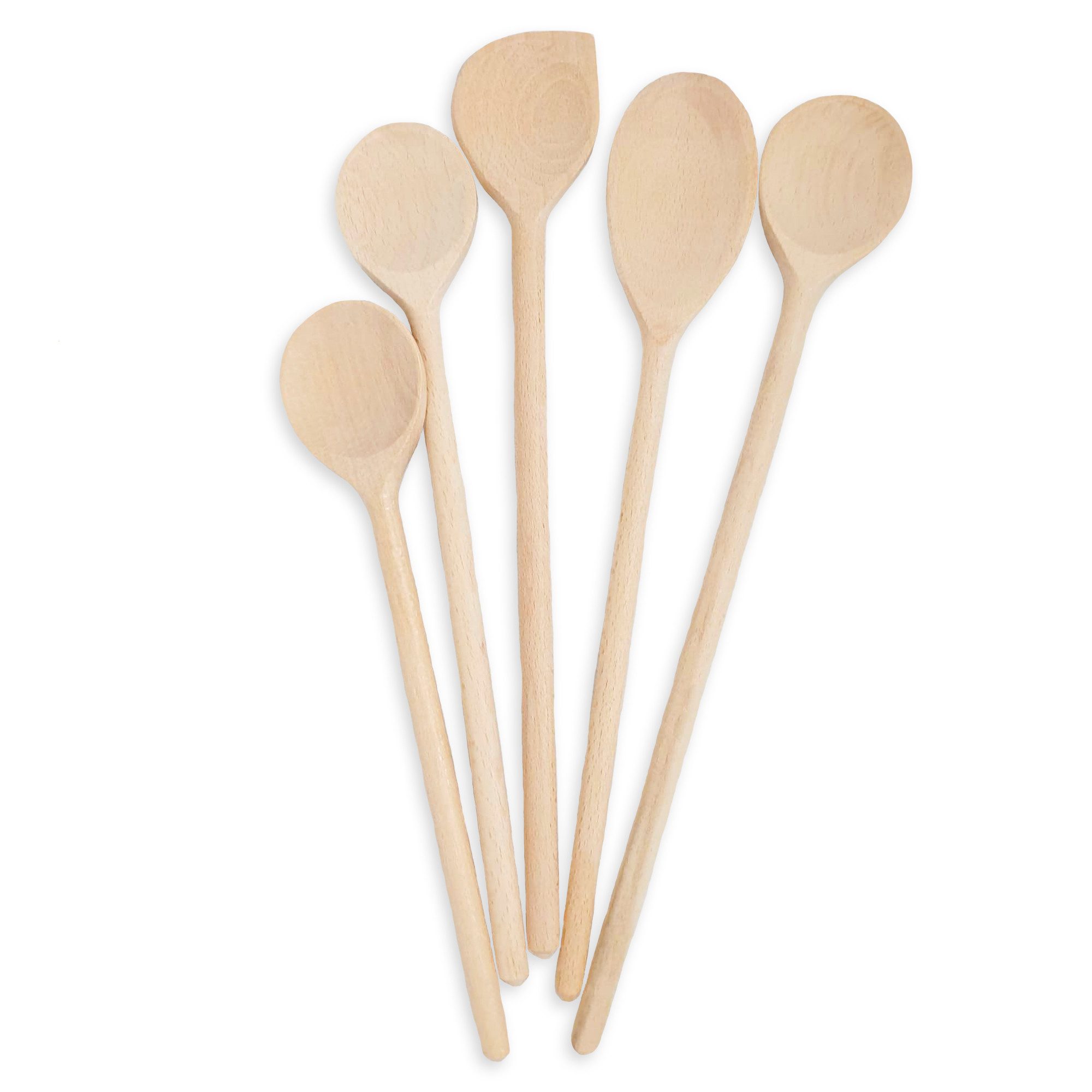 SOHFA Кулинарные ложки Holz Set 5 Stück - Holzlöffel Кулинарные ложки Set aus Buchenholz, 100% FSC® hergestellt in Europa