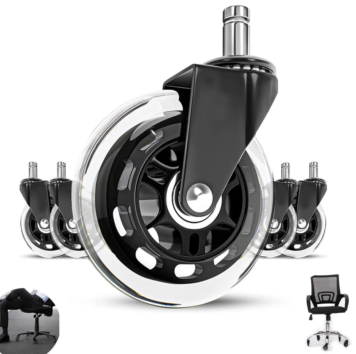 BlingBin Stuhlrolle 5PCS Bürostuhl Rollen Stuhlrollen günstig online kaufen