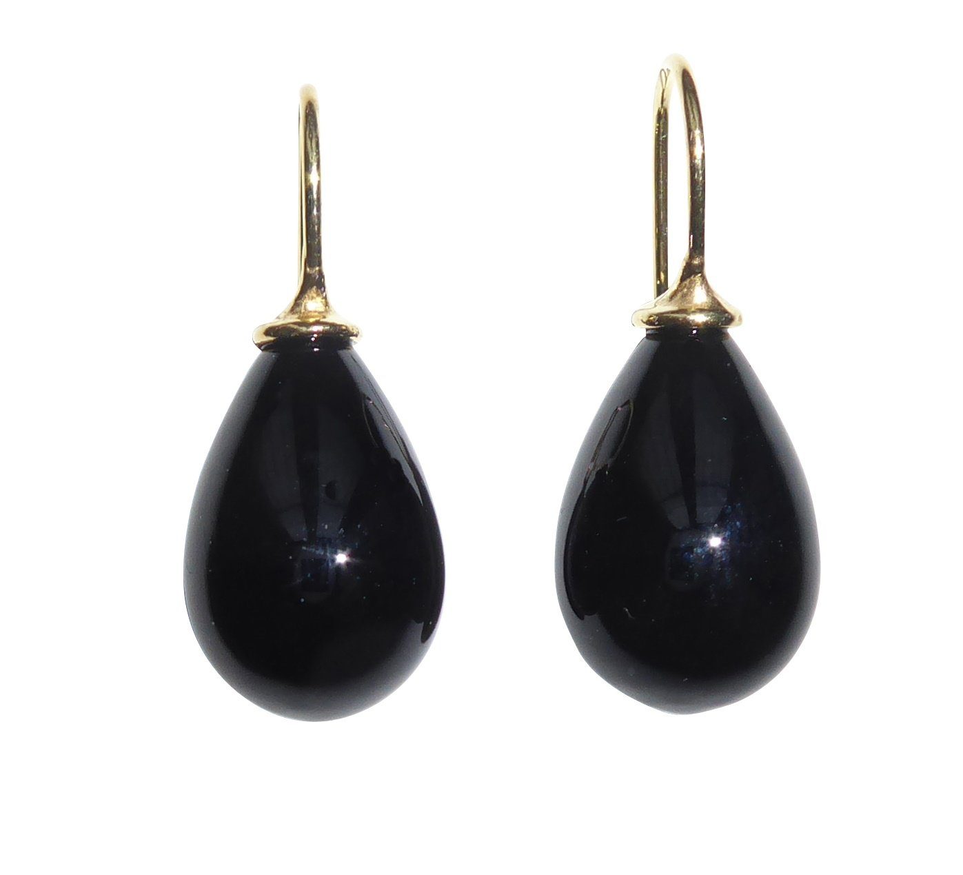 Paar Ohrhänger Lea schwarz gold-platt. klassisch elegant festlich