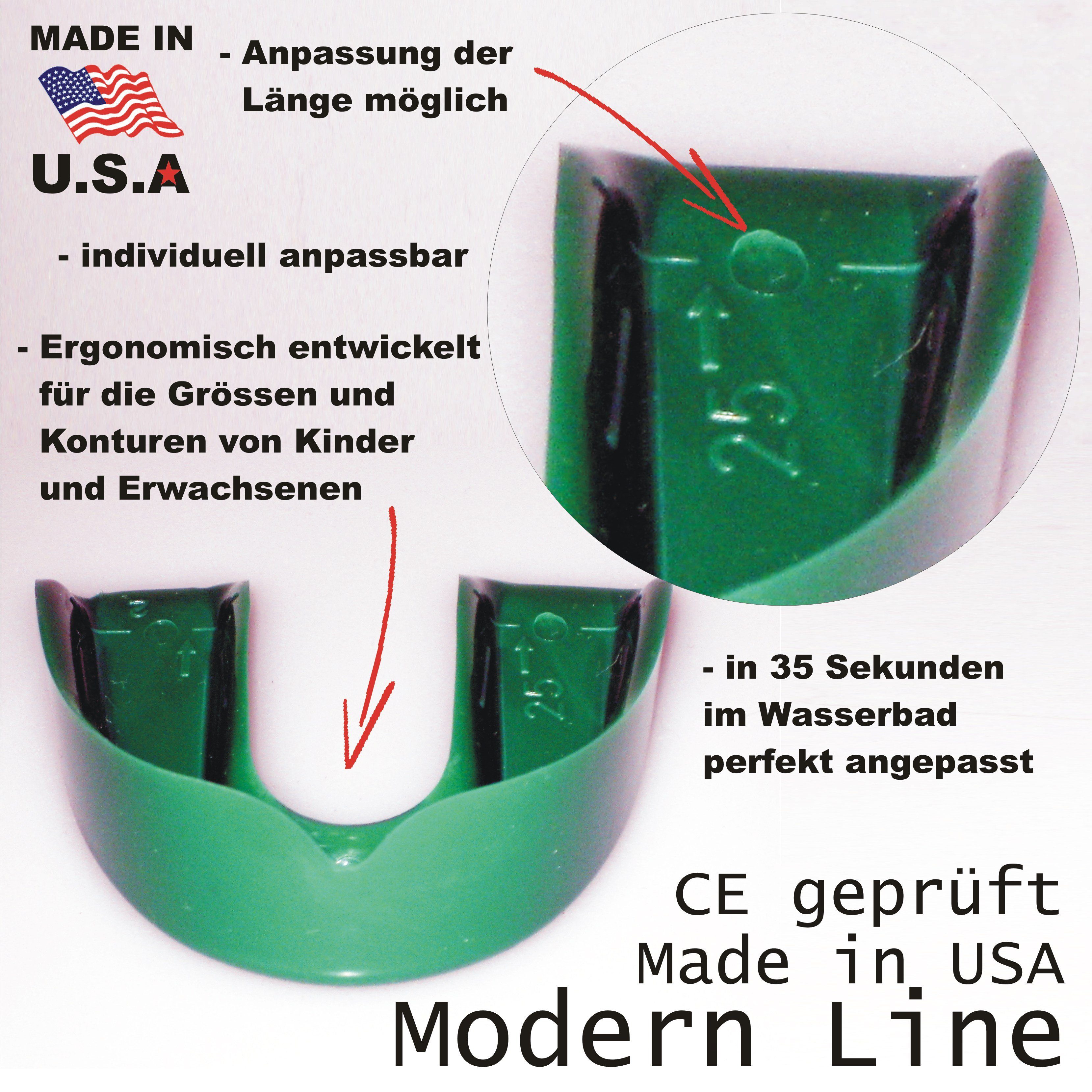 BAY-Sports Zahnschutz Sport Mundschutz Dose Anpassung Zahnschützer Wasserbad - M-Line Erwachsene, schwarz im transparent