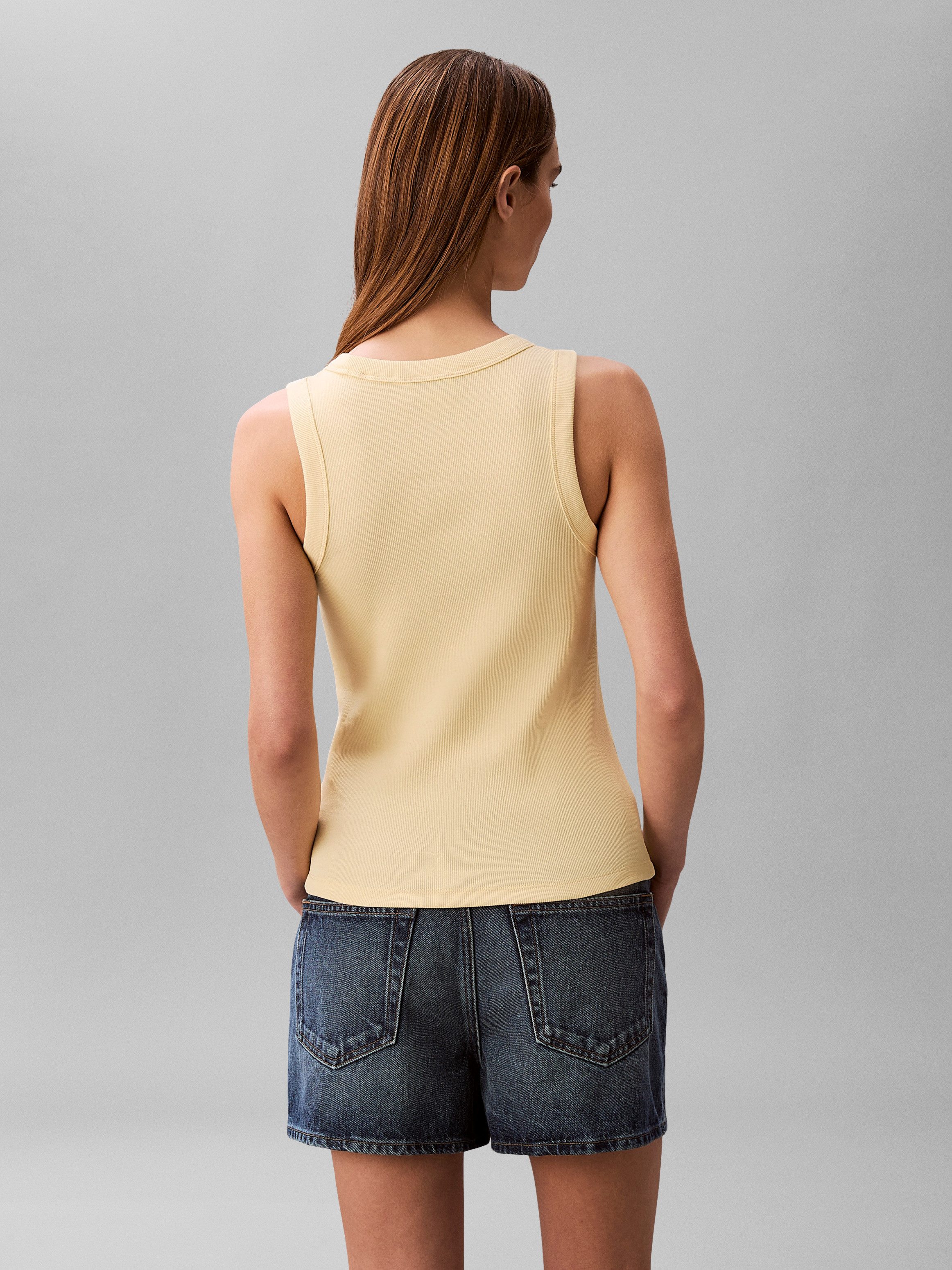 Calvin Klein Jeans Tanktop MONOGRAM RIB TANK Figurbetonte Passform mit Rundhalsausschnitt