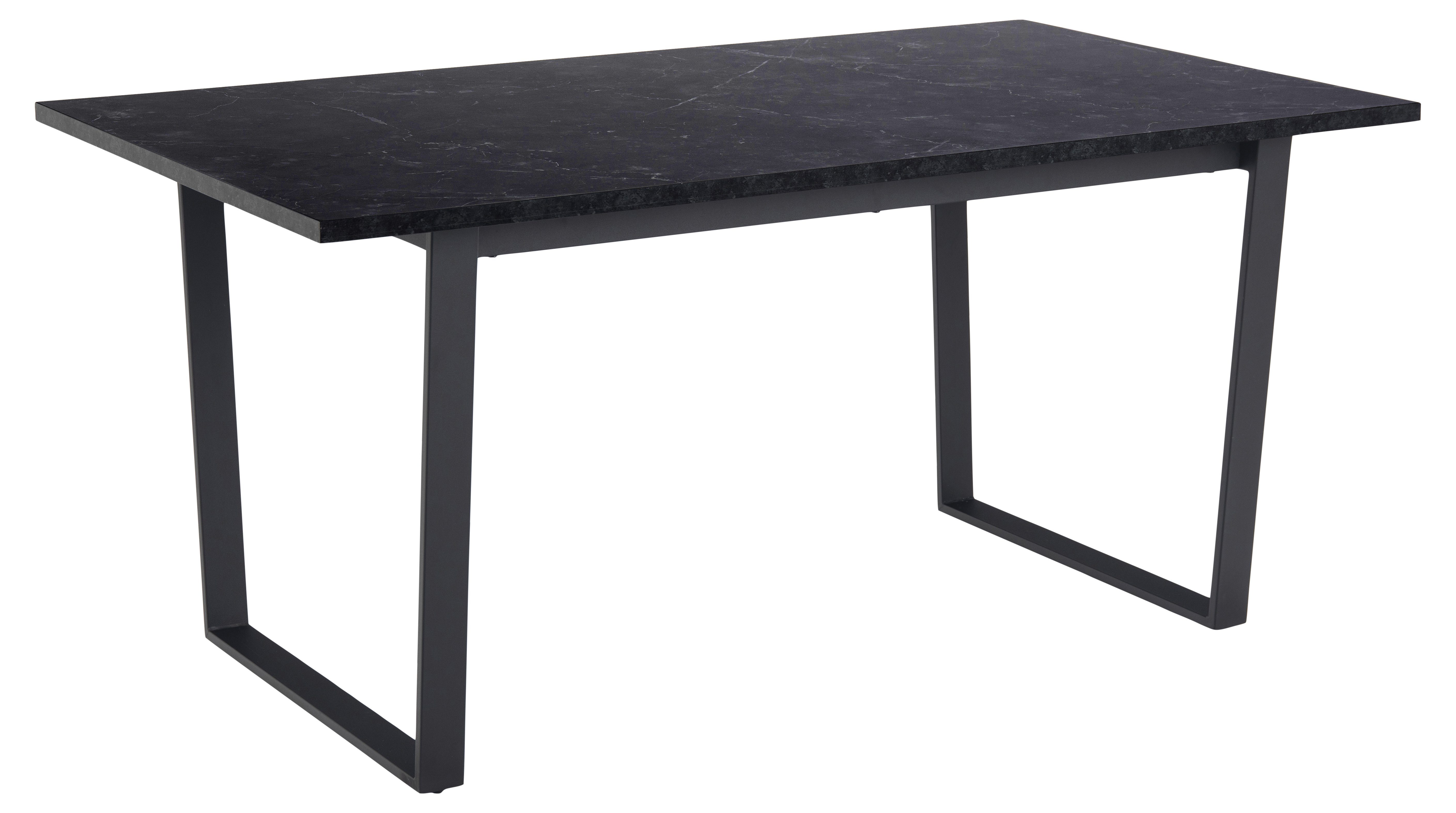 ebuy24 Esstisch Amble Esstisch 90x160cm schwarz Marmor Print. (1-St) günstig online kaufen