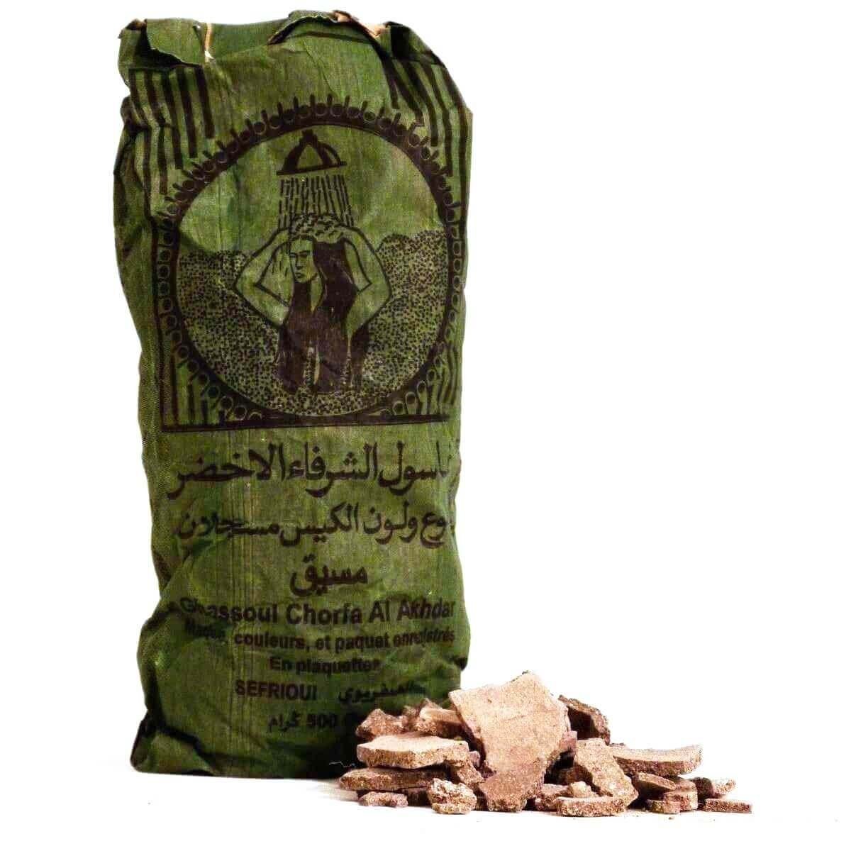 SIMANDRA Rohseife Ghassoul 500gr Orignal marokkanische Lavaerde Körper & Haare Wascherde, PH-Neutral Bio Vegan