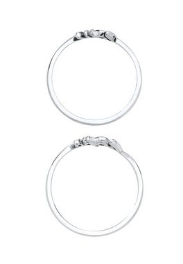 Elli Ring-Set Hope Love Kristalle 925er Silber, Hope-Schriftzug