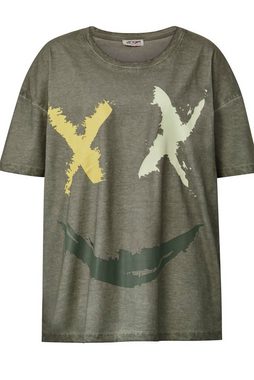 Angel of Style Rundhalsshirt T-Shirt großer Print cold dyed Rundhals Halbarm