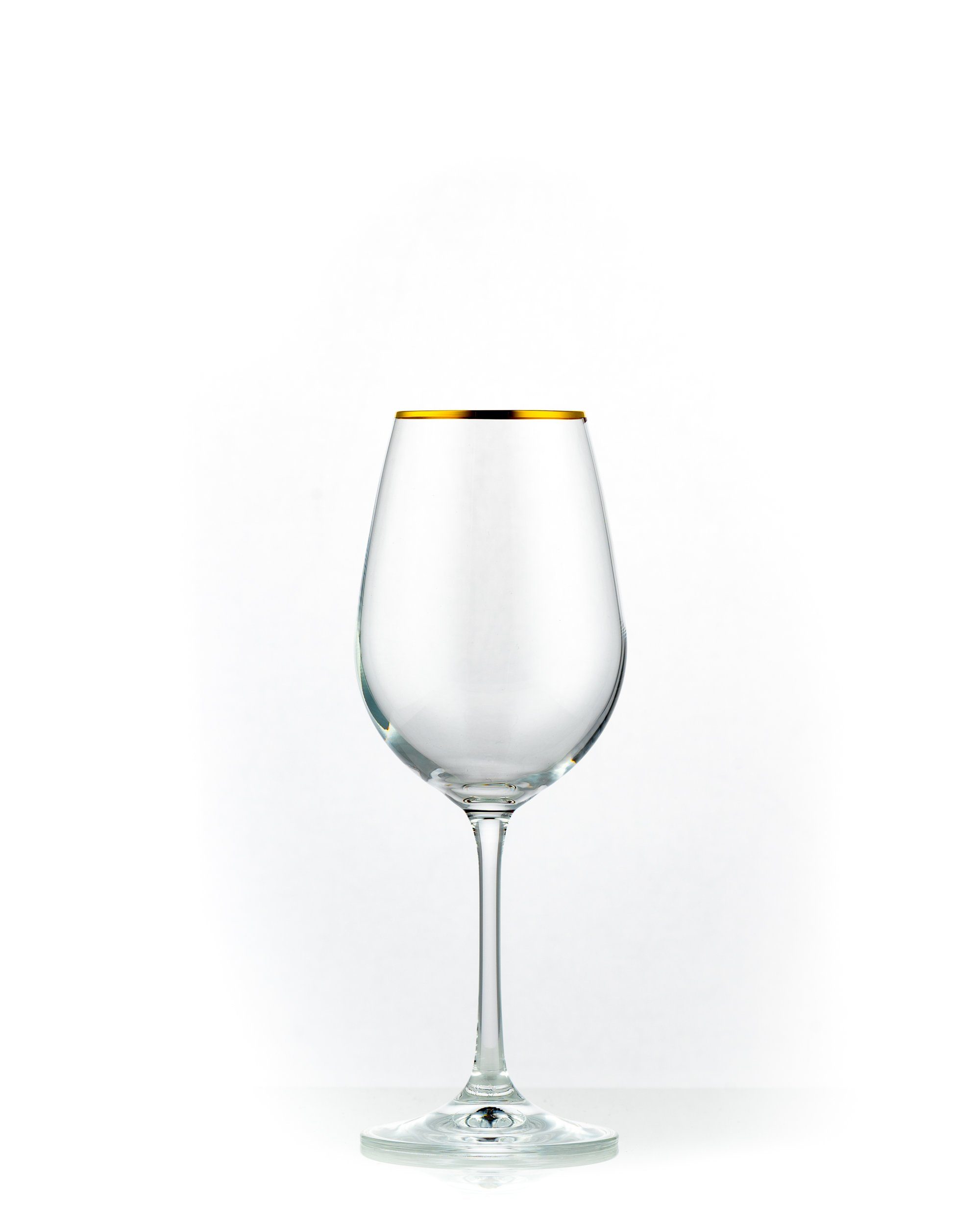 Crystalex Weißweinglas Viola Gold Weißweingläser 350 ml 6er Set, Kristallglas, Kristallglas, Goldrand