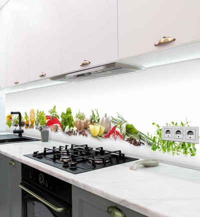 MyMaxxi Dekorationsfolie Küchenrückwand Gewürze Gemüse selbstklebend Spritzschutz Folie