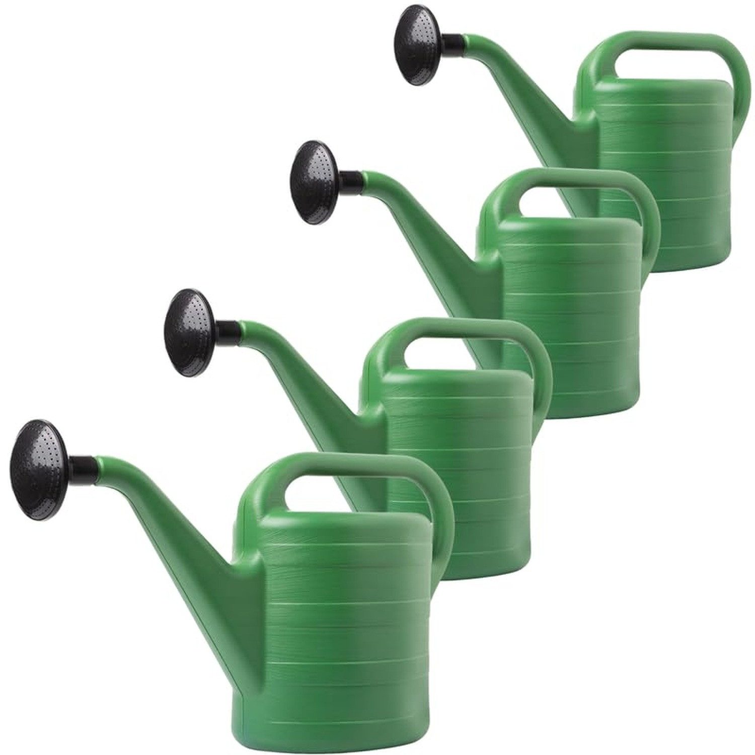 Centi Gießkanne Gießkanne grün mit abnehmbarer Düse (4er-Set), Geometrische Eleganz für Moderne Gärten