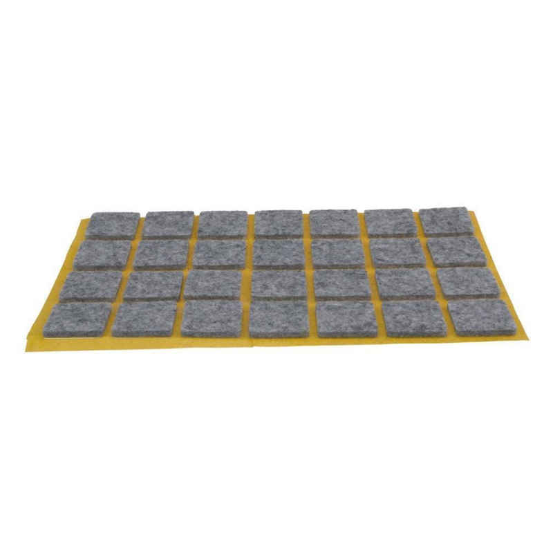 Trevendo Filzgleiter Filzgleiter Selbstklebend grau, quadratisch 20 x 20 mm (28 Stück)