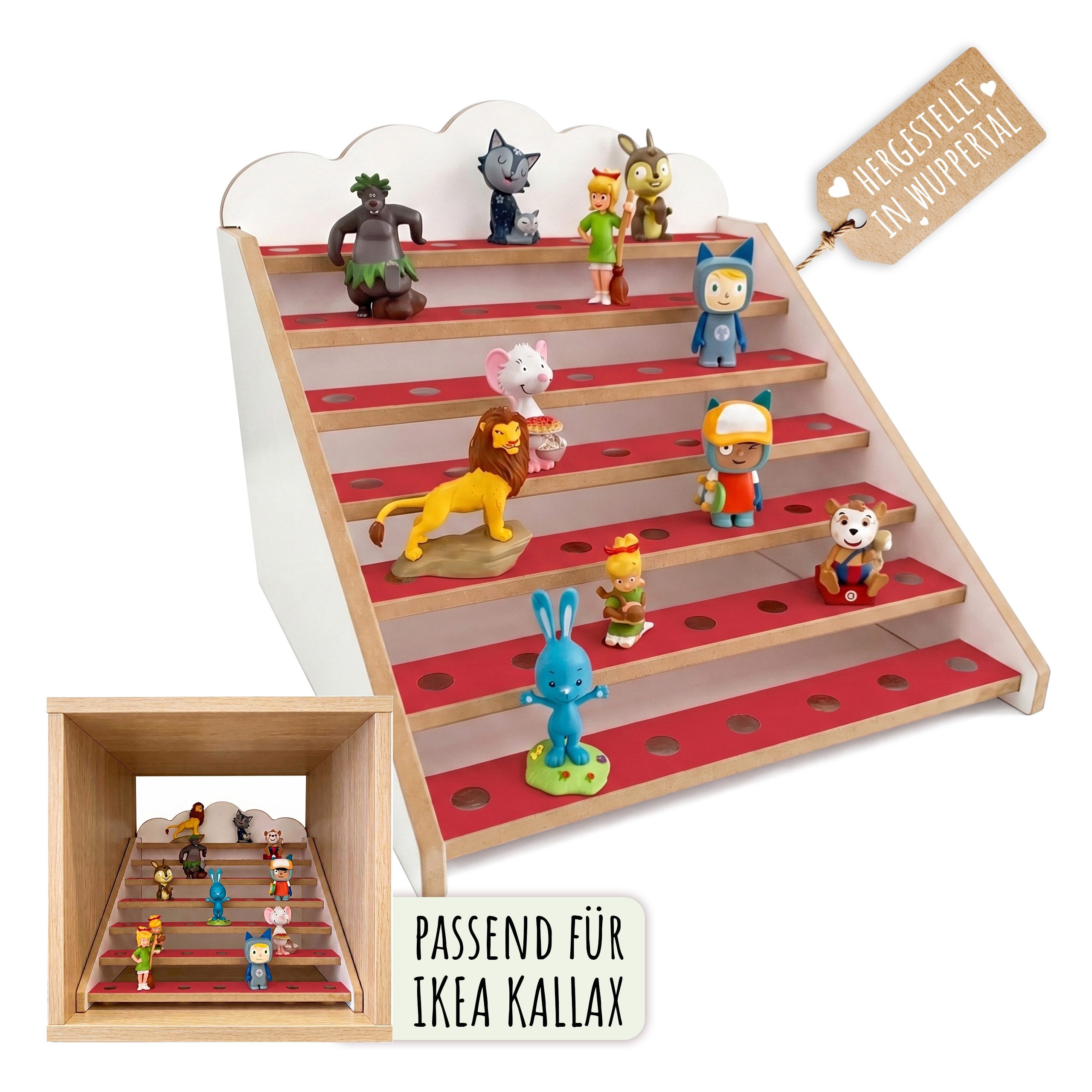 Holzura Kinderregal Tonie Regal für IKEA KALLAX – magnetisch – für ca. 50 Toniefiguren